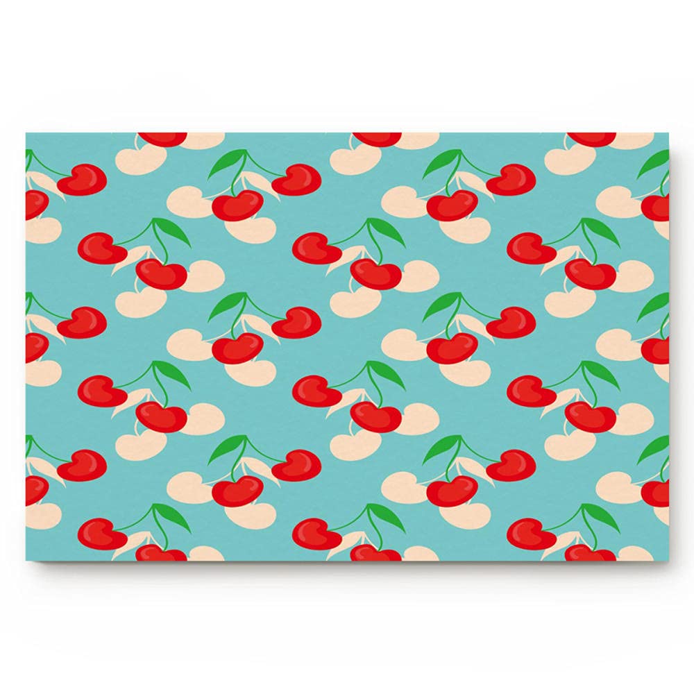 Non-Slip Doormat with Red Cherry Fruits Design - 40x60cm Kitchen Bathroom Rug, Modern Home Decor for Living Room Bedroom Entryway - Perfect Gift for Housewarming & Home Decoration