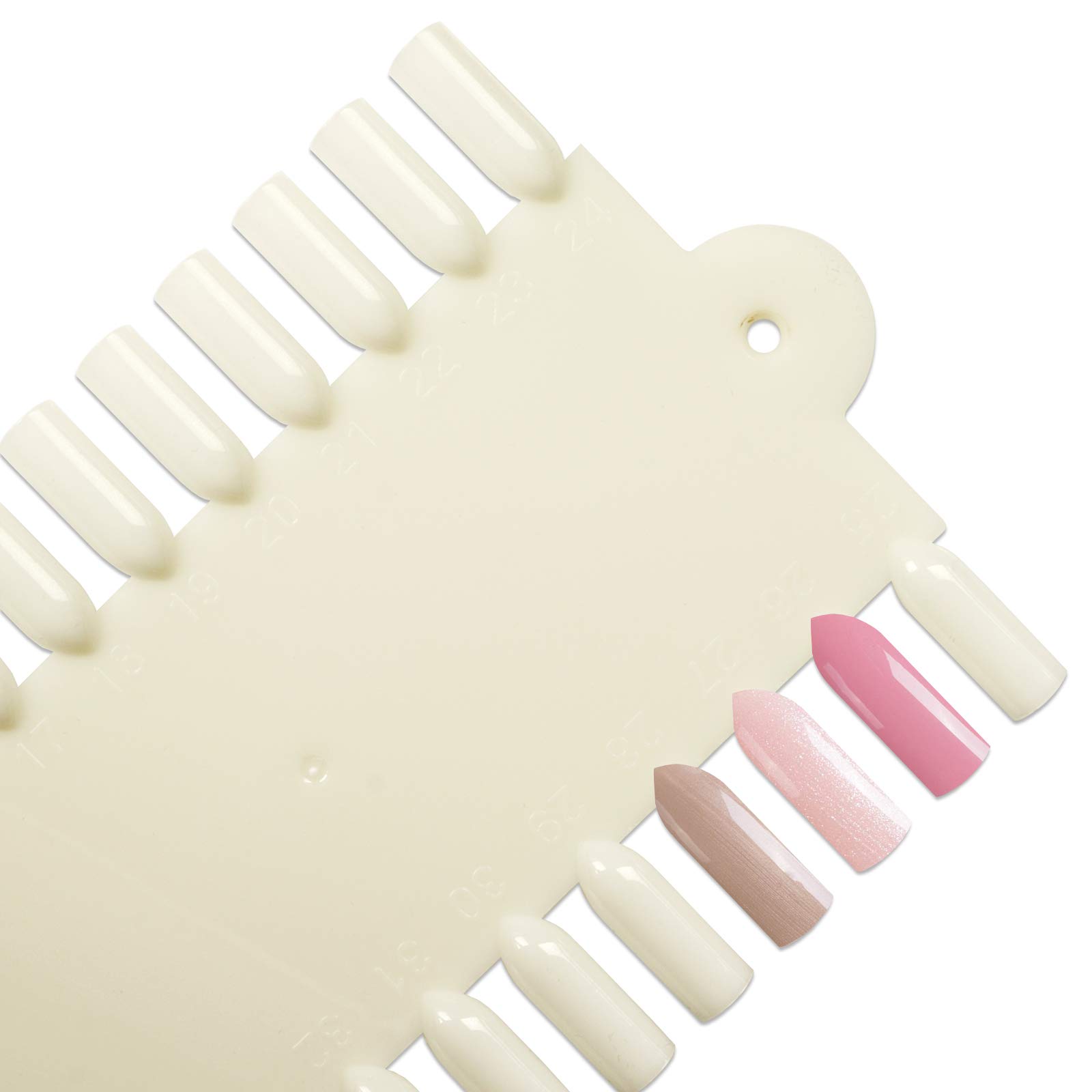 10 Pack Beauticom 48 Nail Tips Display Board - Professional Nail Art Design Practice Palette with Swatch Guide for Acrylic & Gel Polish Colors (Natural, 48 Tips per Palette) - Perfect for Salon, Home Manicure & Nail Technician Training
