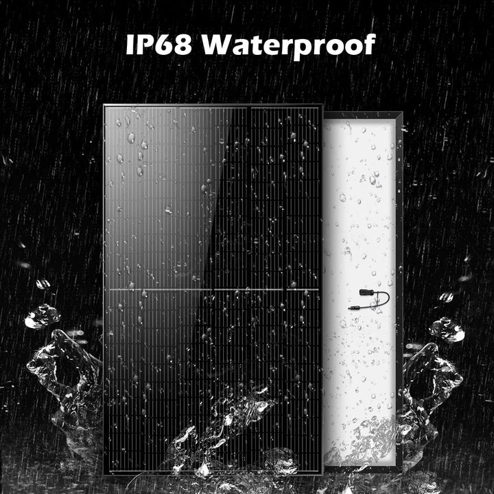 SunGoldPower 370W Monocrystalline Black PERC Solar Panel - High Efficiency Solar Module for Home, RV & Off-Grid Power Systems | Weather-Resistant Renewable Energy Solution