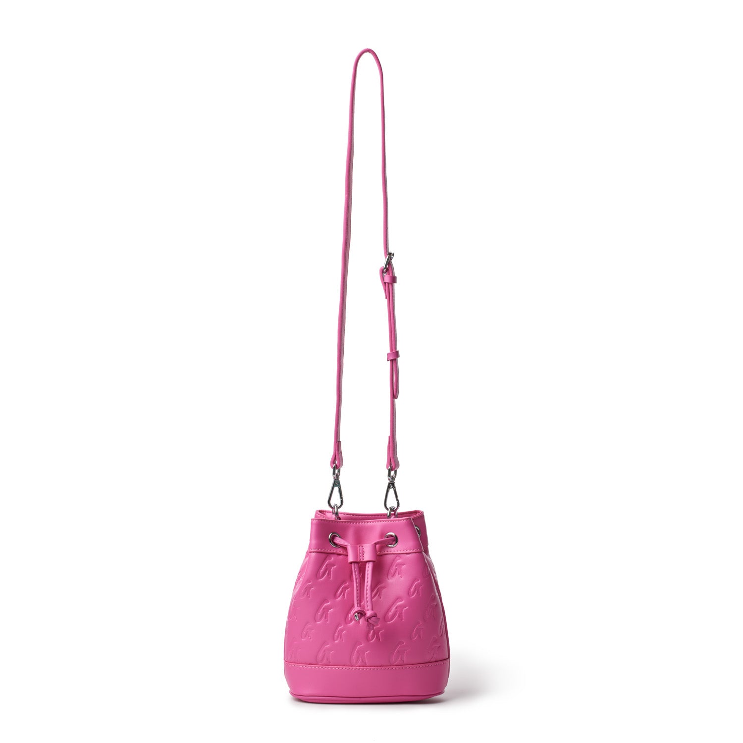 MINI MONOGRAM BUCKET BAG - Trendy Hot Pink Crossbody Purse for Women | Fashionable Shoulder Bag for Daily Use, Travel & Shopping