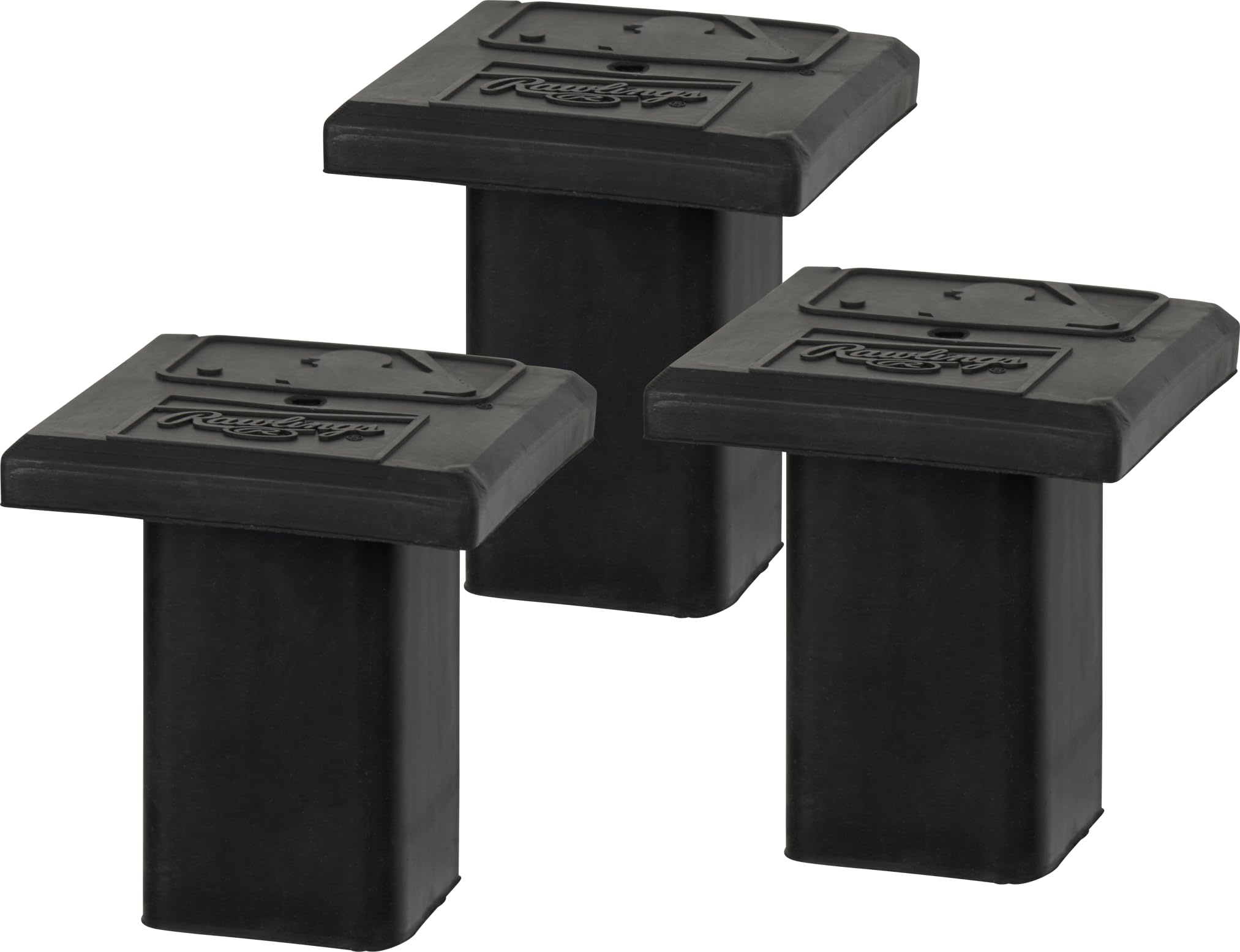 Rawlings Heavy Duty Rubber Square Anchor Plug for Baseball & Softball Bases - Set of 3 | Secure Field Equipment for Practice & Games
