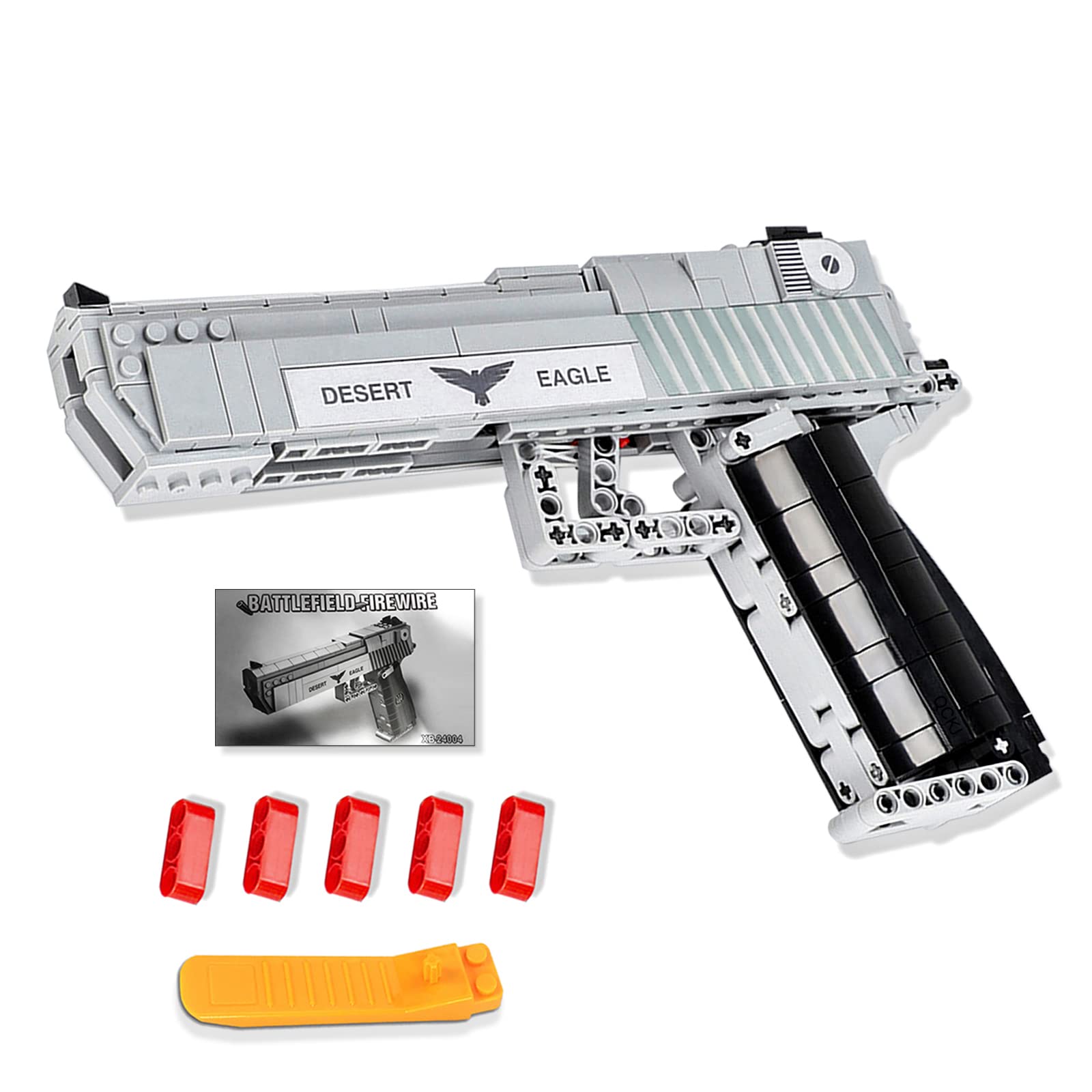 Qccx Desert Eagle Toy Gun Building Set - 529 Pcs Compatible with Lego, Shootable Toy Guns for Kids | Perfect for Creative Play, Birthday Gifts & STEM Learning Activities