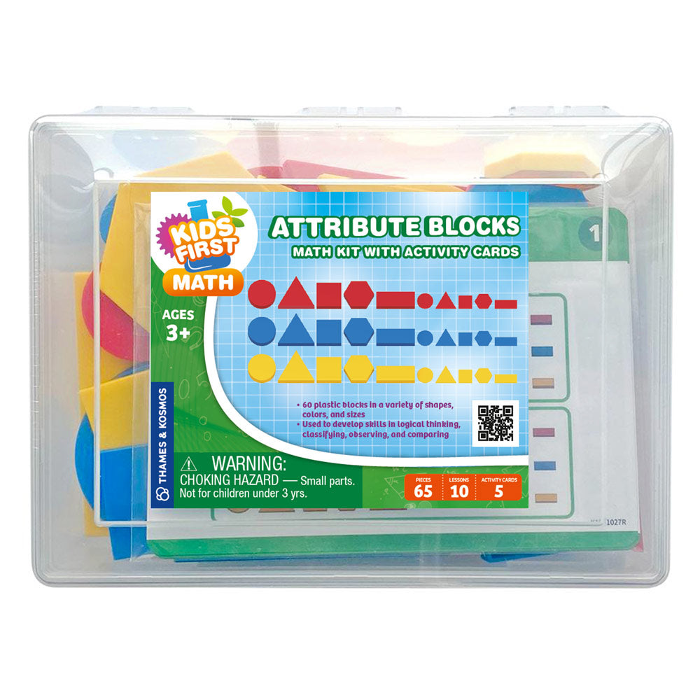 Kids First Math: Attribute Blocks Math Kit with Activity Cards | STEM Learning Toys for Preschool & Kindergarten | Classroom & Homeschool Math Games