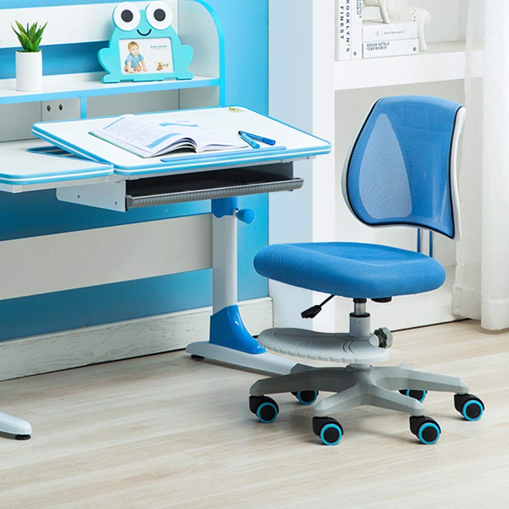Zhedyi Kids Ergonomic Study Chair - Adjustable Height Mesh Backrest for Posture Correction, Anti-Hump Gaming & Computer Chair for Children - Perfect for Home Study, Online Classes & Gaming (Blue)