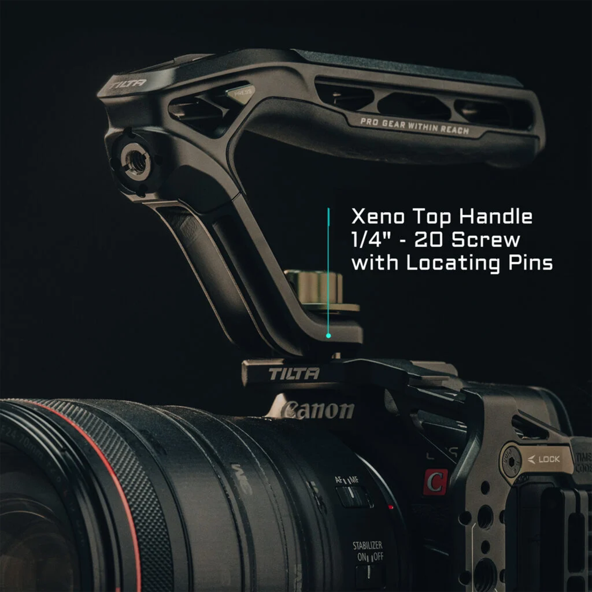 Tilta Xeno Top Handle with Cold Shoe Mount for DSLR Cameras - Black | Perfect for Vlogging, Filmmaking & Photography Accessories