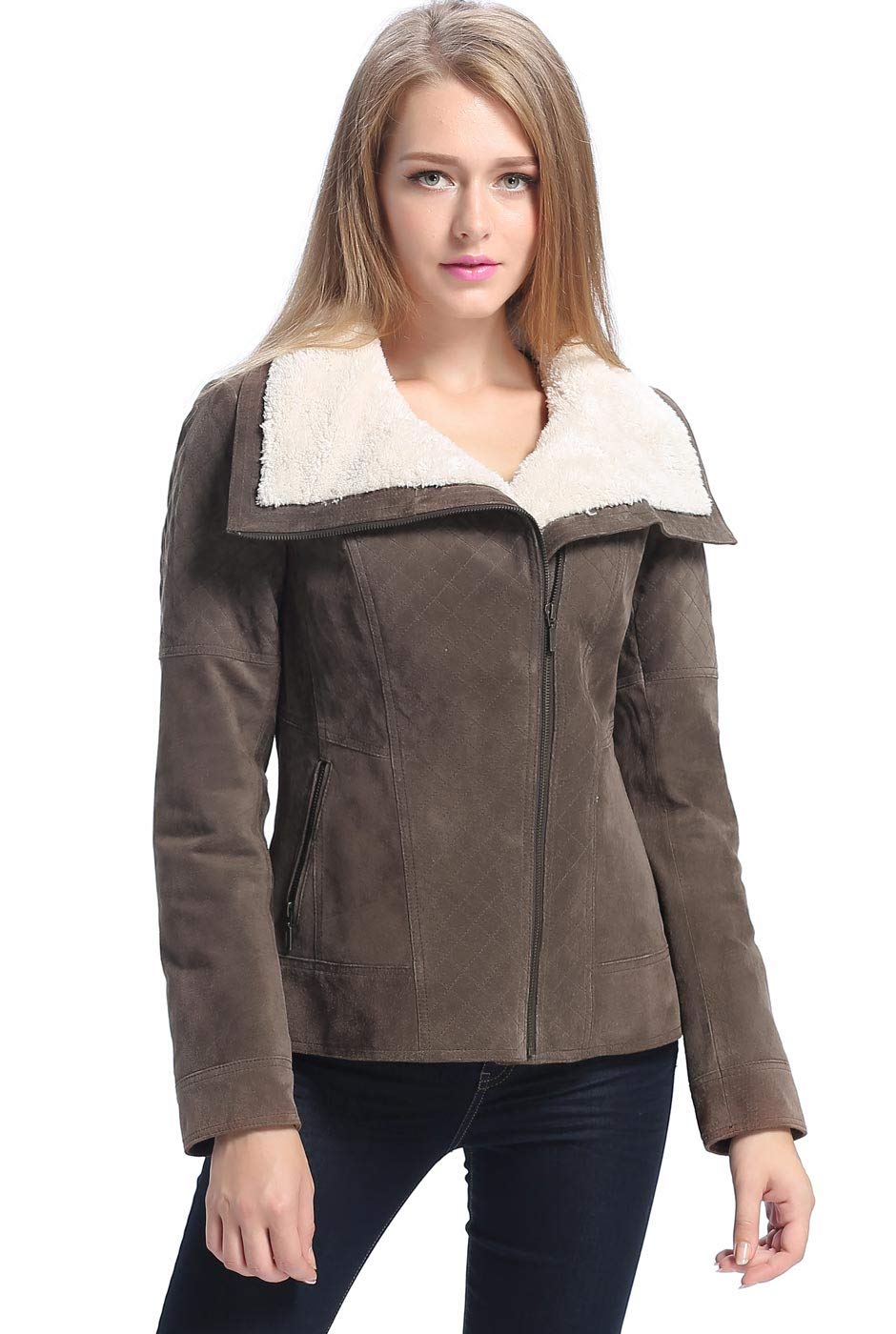BGSD Women's Liza Suede Leather Jacket - Stylish Faux Suede Biker Jacket for Women (Plus Size & Petite Available) | Perfect for Casual Outfits, Date Nights & Fall Fashion
