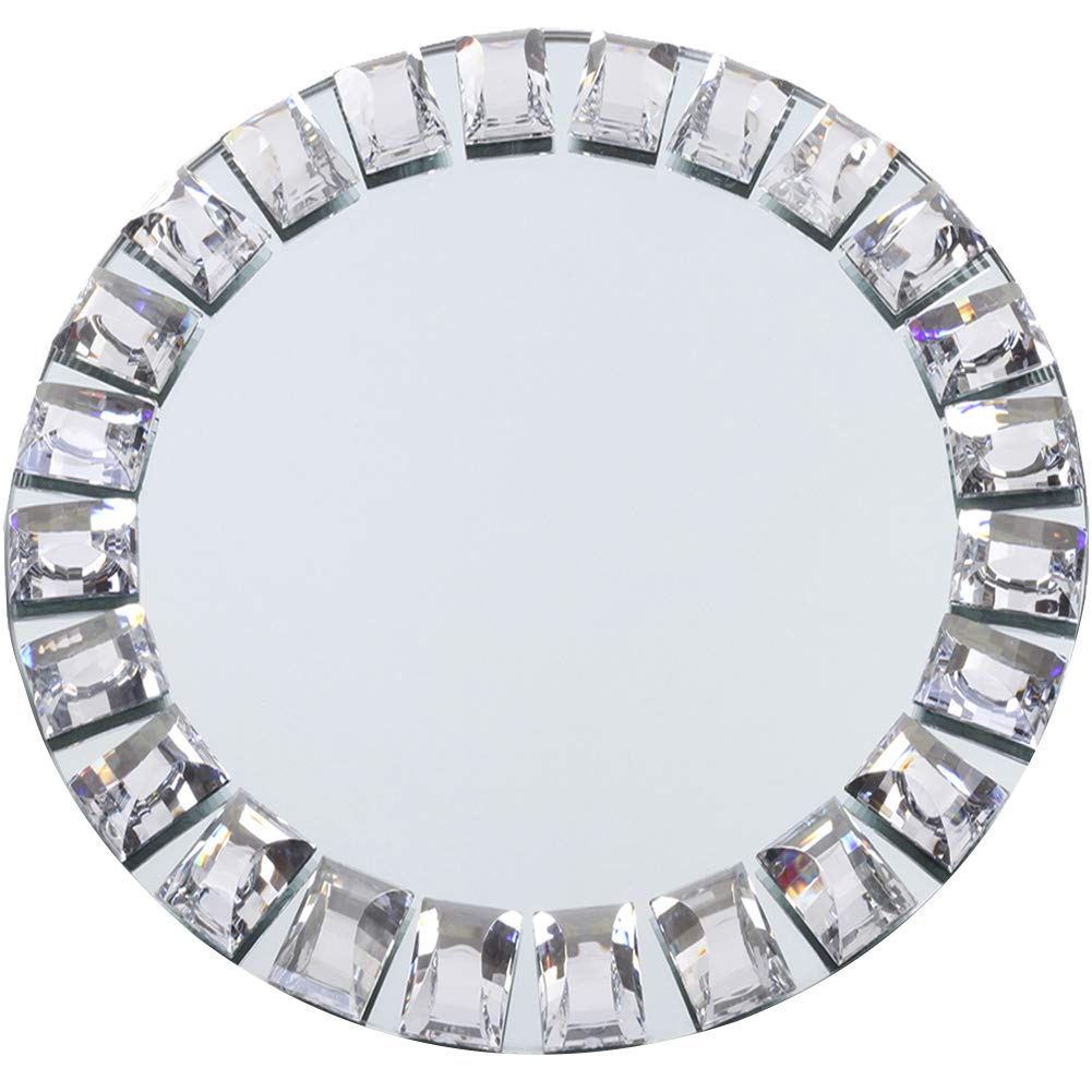 Koyal Wholesale Silver Mirror Charger Plates - Set of 4, Elegant Mirrored Glass Dinner Plates for Wedding, Party & Formal Dining Decor - Bulk Place Settings for Table Centerpieces & Special Occasions