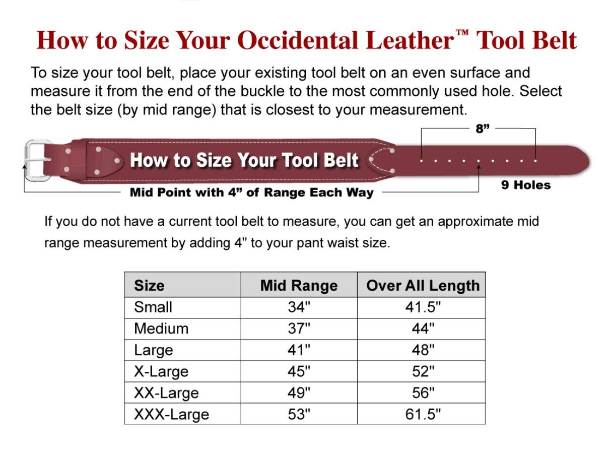 Occidental Leather 9525 M The Finisher Tool Belt Set - Medium | Durable Construction Tool Belt for Carpenters & Contractors | Perfect for Woodworking, Framing & General Construction Projects