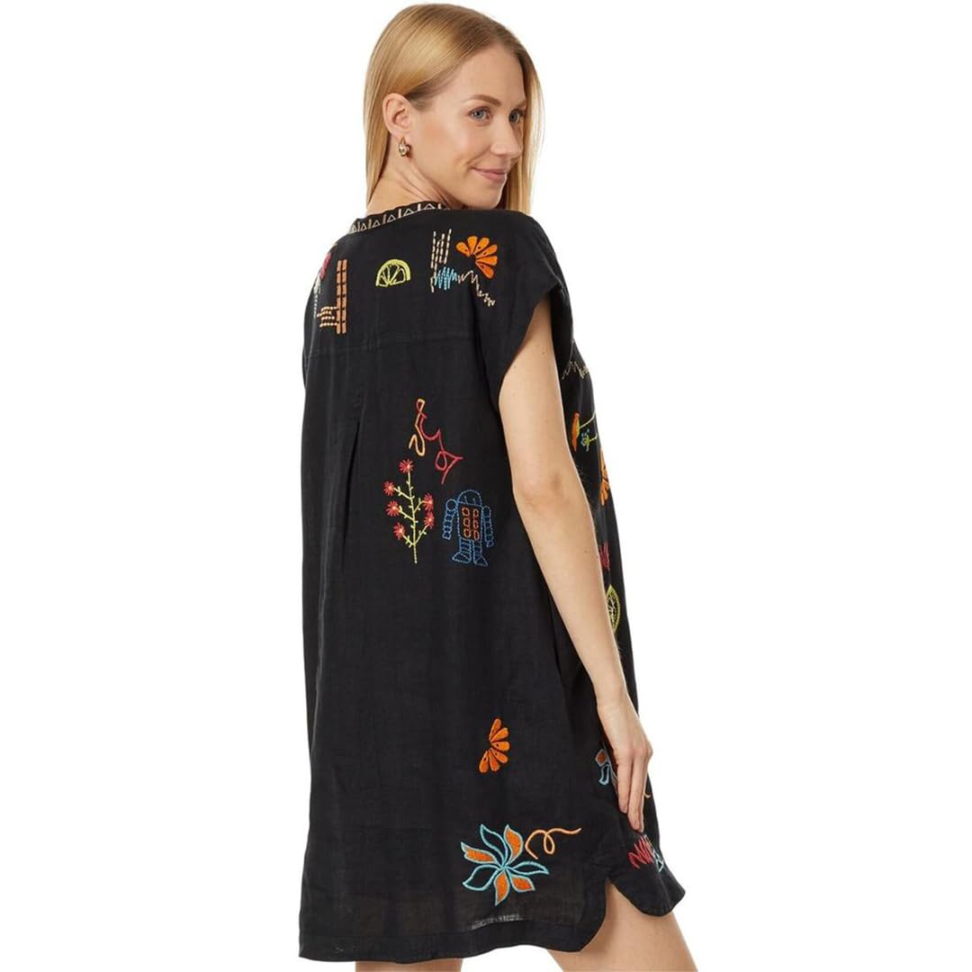 Johnny Was Women's Linen Shift Dress - Flowy Summer Casual Dress for Beach, Vacation & Boho Style Outfits
