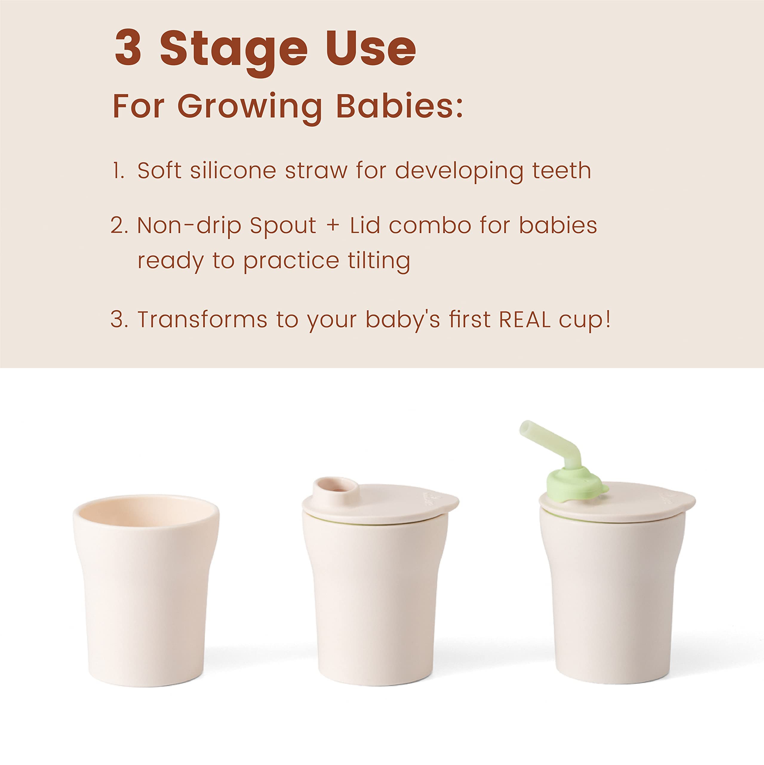 Miniware 1-2-3 Sip! Toddler Cup - 2 Pack Cotton Candy Color - BPA-Free Spill-Proof Training Cup for Babies & Kids - Perfect for Home, Daycare, and On-the-Go Use