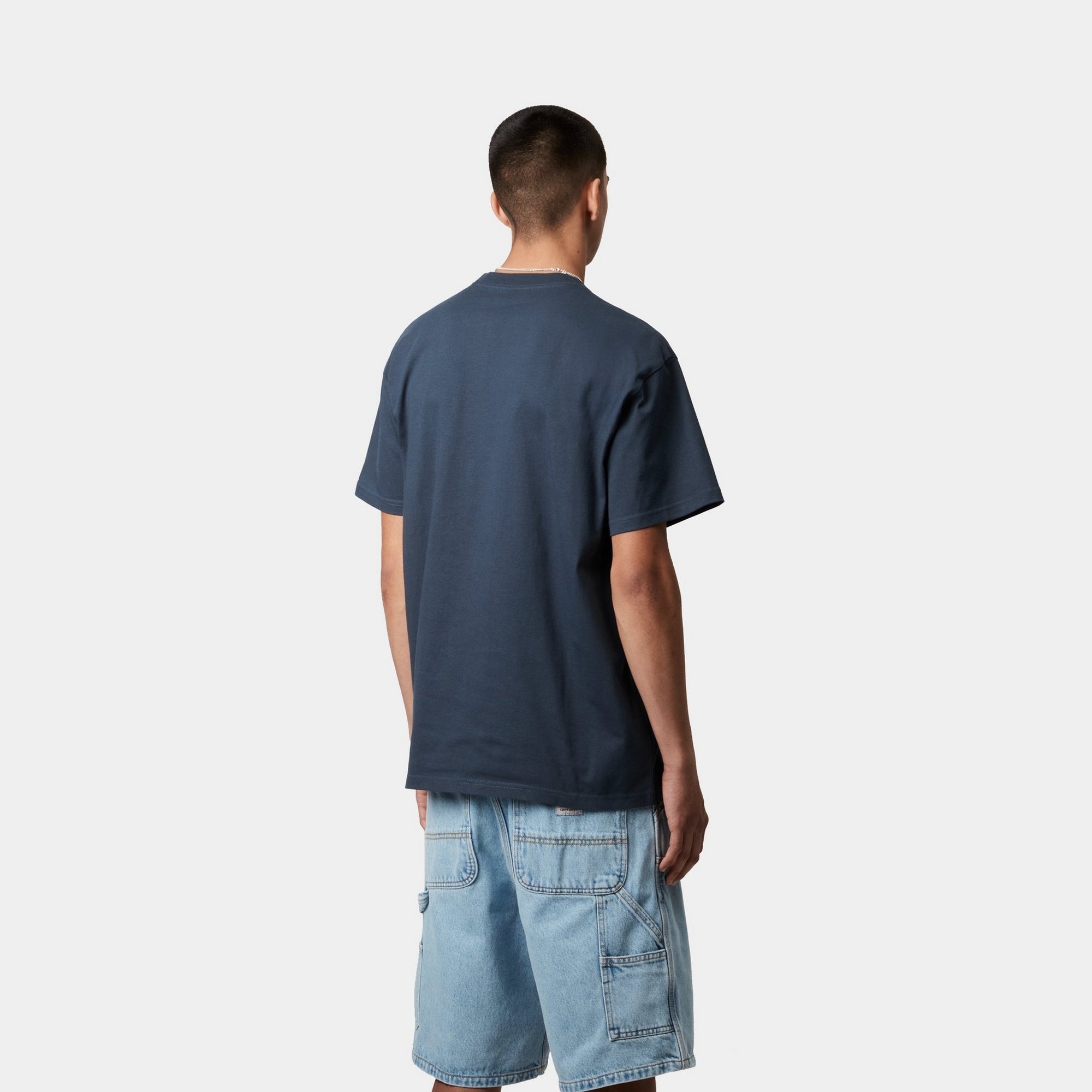 Chase T-Shirt for Men & Women | Soft Cotton Dusky Blue Tee - Casual Wear, Street Style, Everyday Comfort