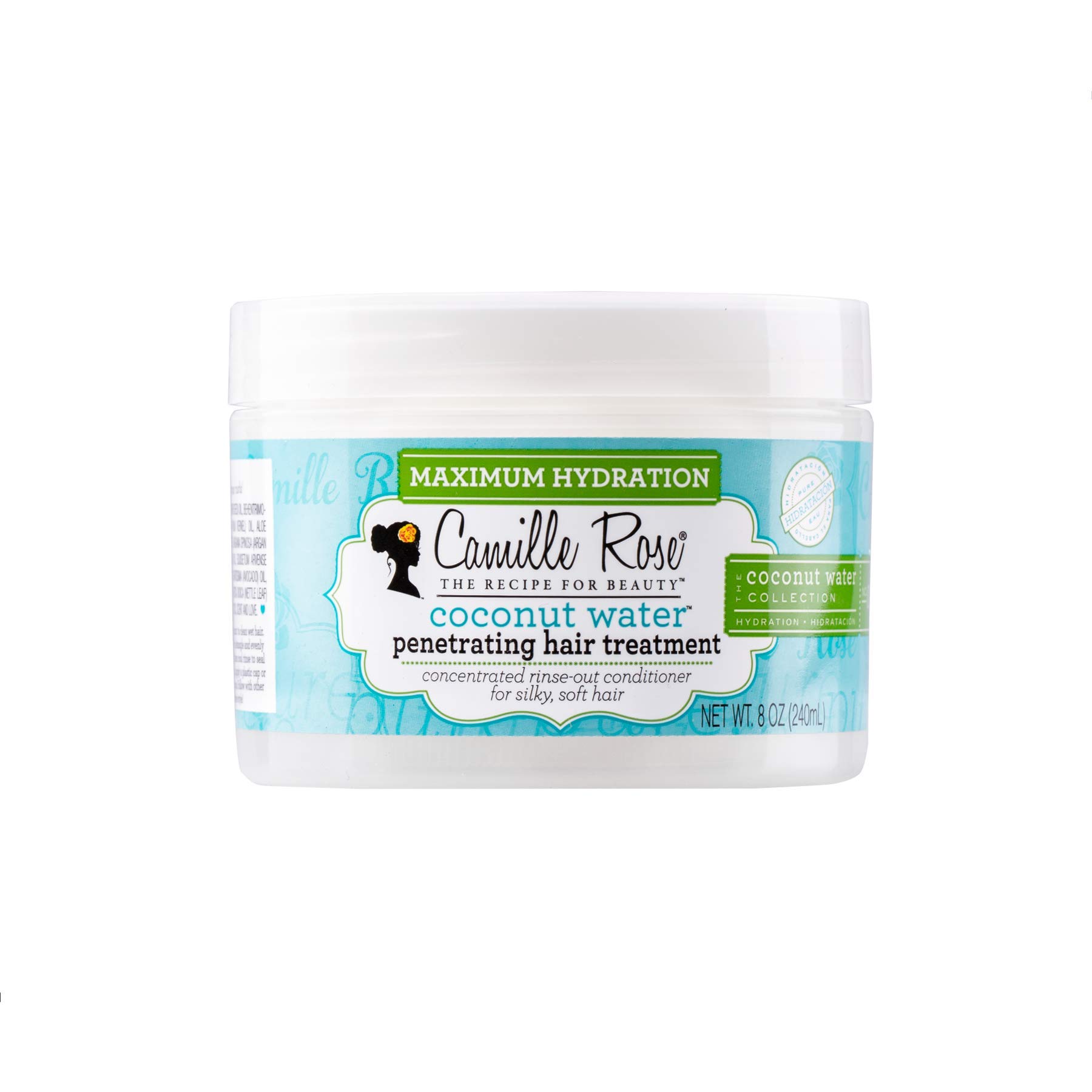 Camille Rose Coconut Water Penetrating Hair Treatment for Dry & Damaged Hair - 8 oz Deep Conditioning Mask for Natural, Curly & Relaxed Hair - Hydrating & Repairing Hair Care for Salon-Quality Results at Home