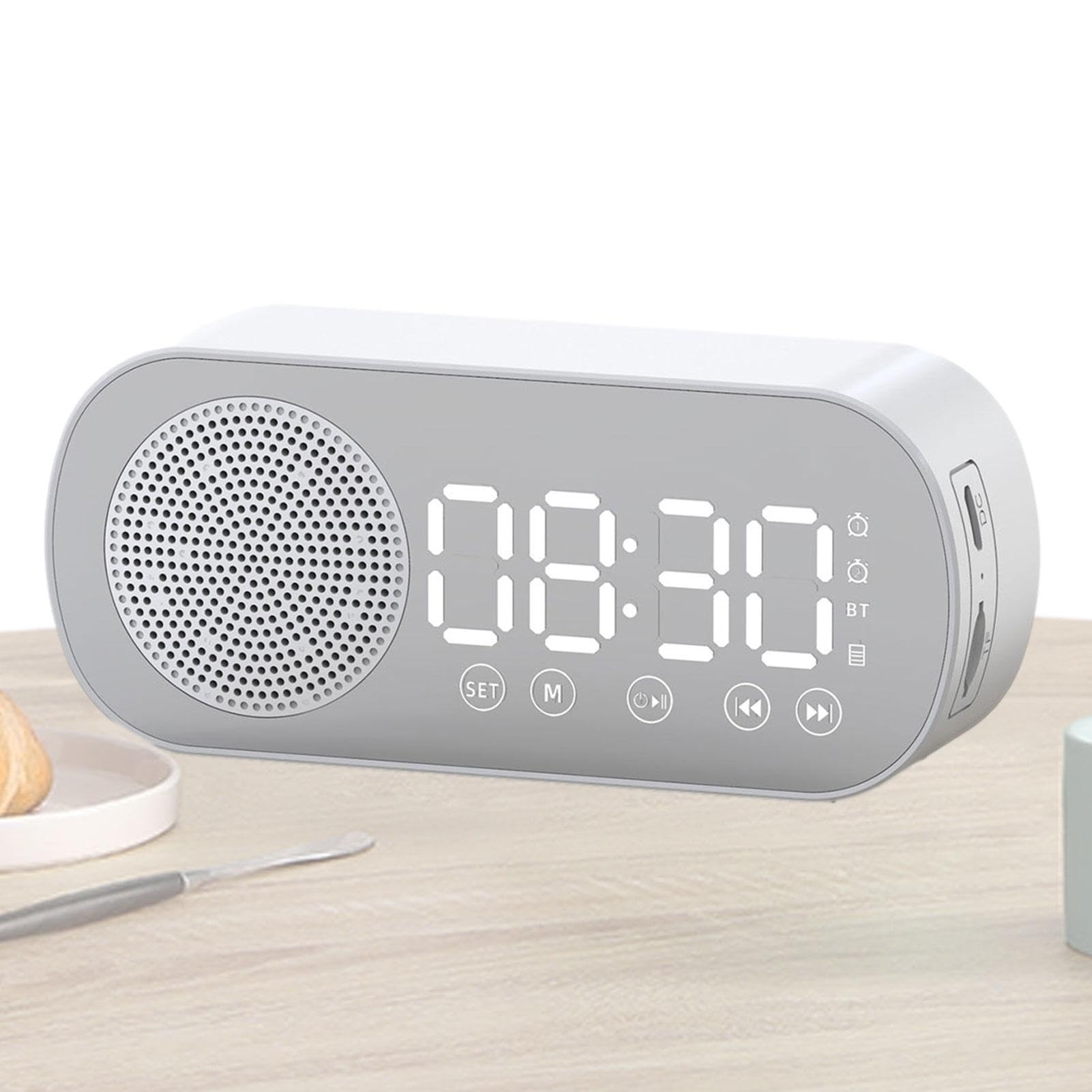 Wireless Digital Alarm Clock Radio with Speaker - FM Radio, USB Charging, Snooze Function - Perfect for Bedroom, Office, Kitchen, Teens & Adults
