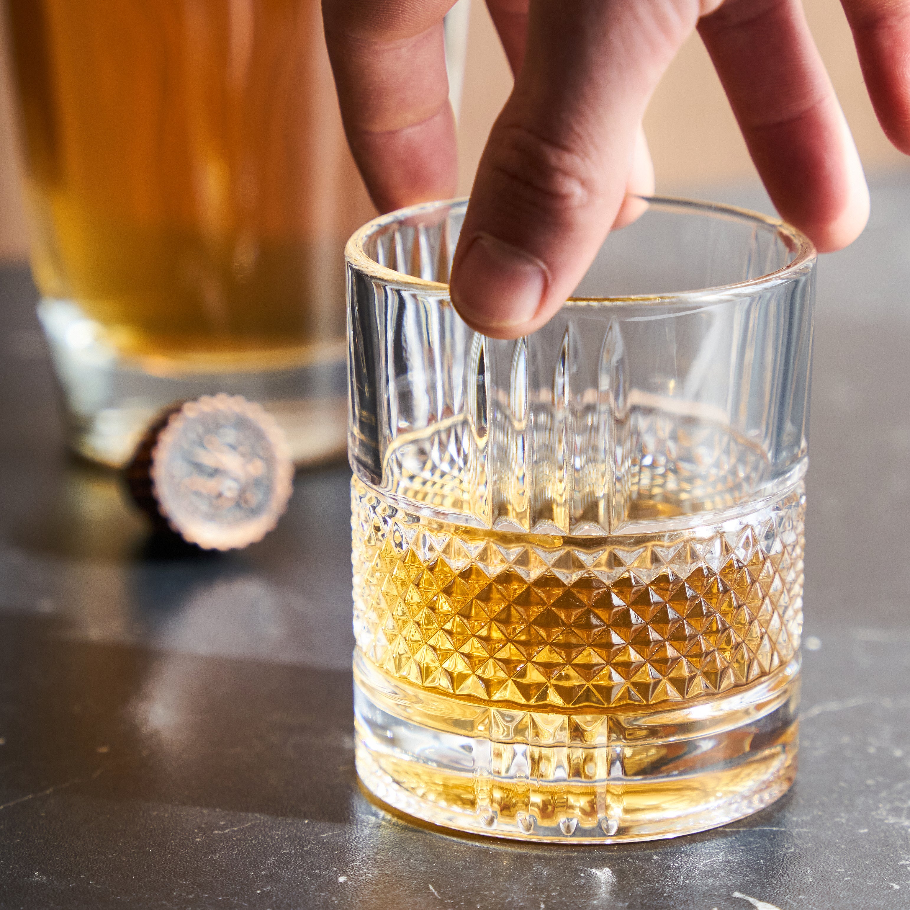 Revolve Crystal Whiskey Glasses Set of 4 - Elegant Lead-Free Rocks Glasses for Scotch, Bourbon & Cocktails - Perfect for Home Bar, Gifts & Entertaining