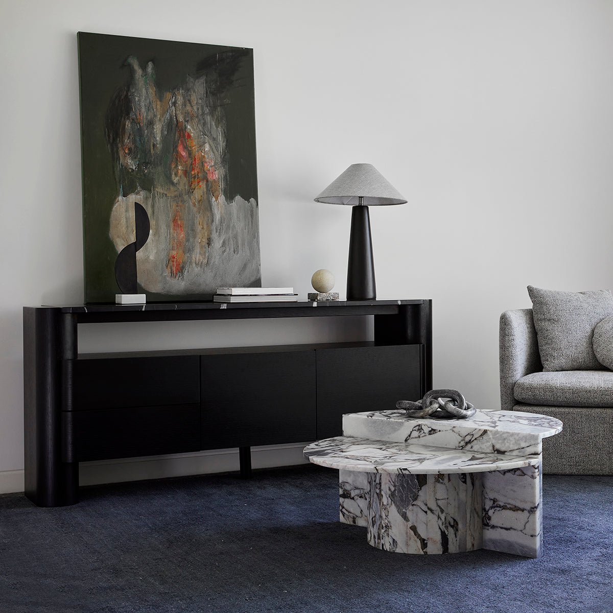 Premium Floyd Marble Buffet Table - Elegant Dining & Serving Furniture for Home, Restaurant & Events - Perfect for Entertaining, Buffets & Formal Gatherings