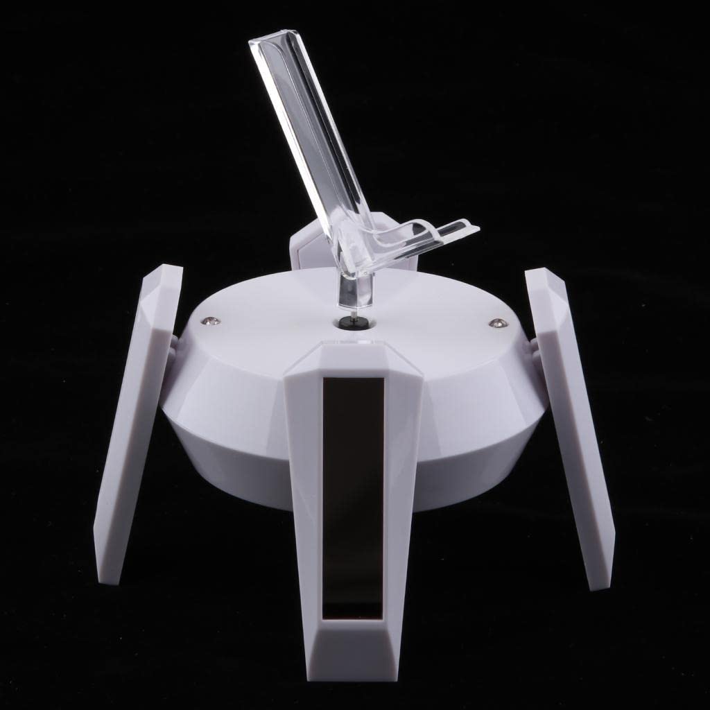 Solar Powered 360° Rotating Turntable - Phone Display Stand with Jewelry Trays in White | Perfect for Jewelry Showcase, Product Photography & Retail Displays | Business & Industrial Display Solutions