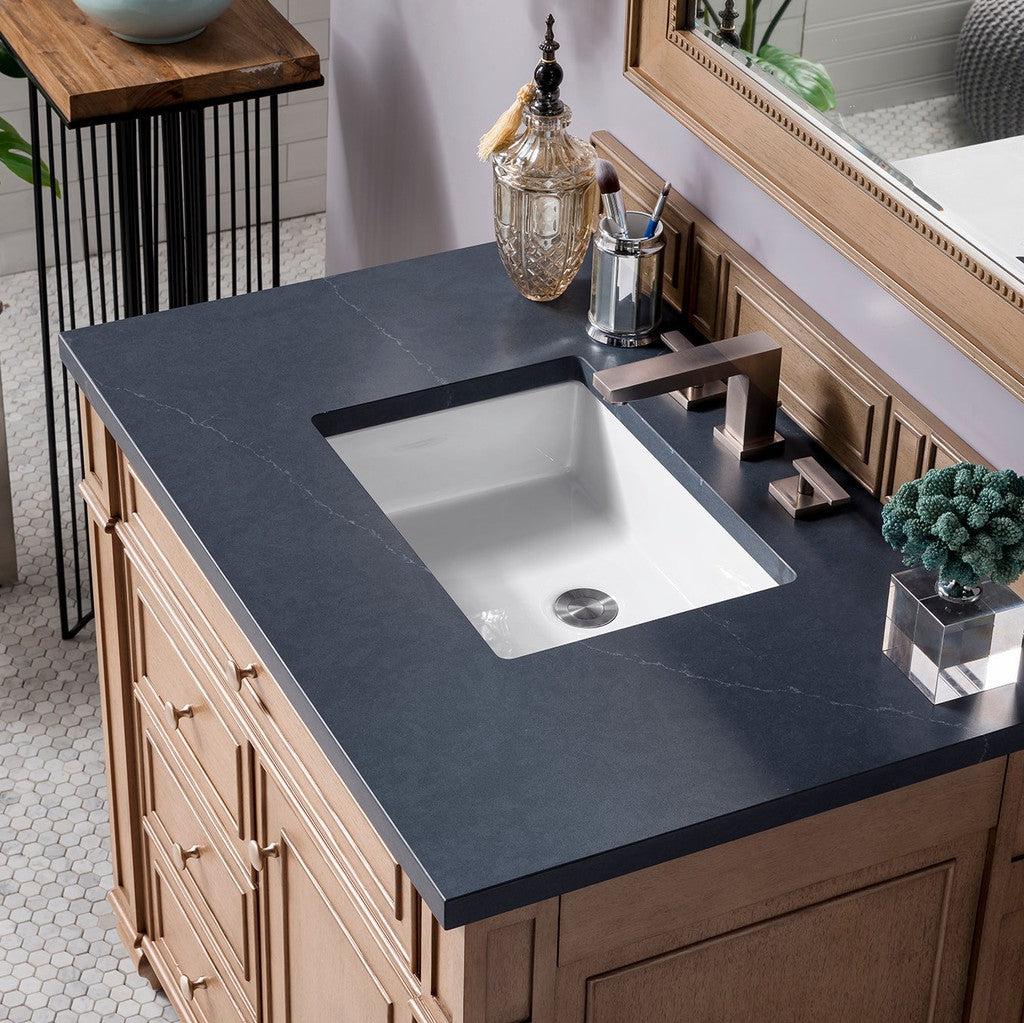James Martin Vanities Bristol Collection 36 Inch Single Bathroom Vanity in Whitewashed Walnut with Countertop Options - Perfect for Modern Bathroom Renovations and Home Upgrades