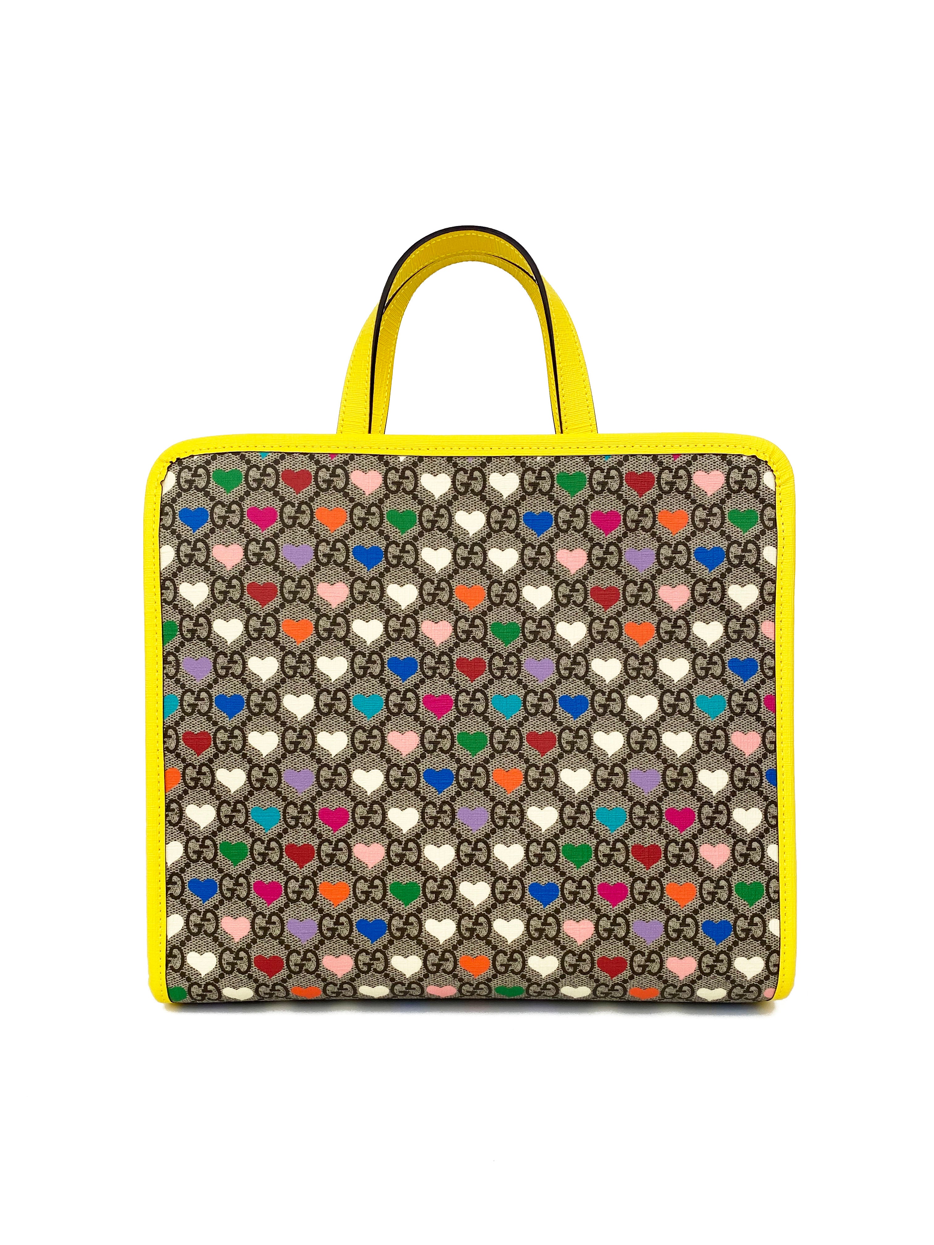 Gucci GG Supreme Heart Print Tote Bag for Women - Beige Designer Shoulder Handbag | Perfect for Work, Travel & Everyday Use