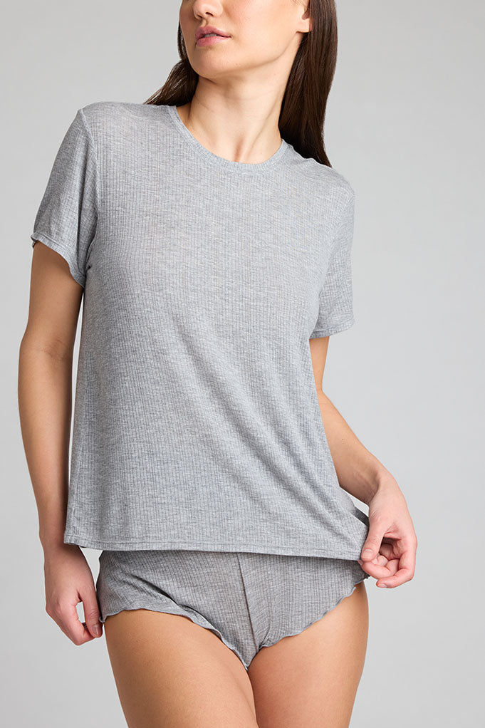 Soft & Comfortable Whipped Boyfriend T-Shirt for Women - Heather Grey - Relaxed Fit Casual Tee for Everyday Wear, Lounge, and Outings
