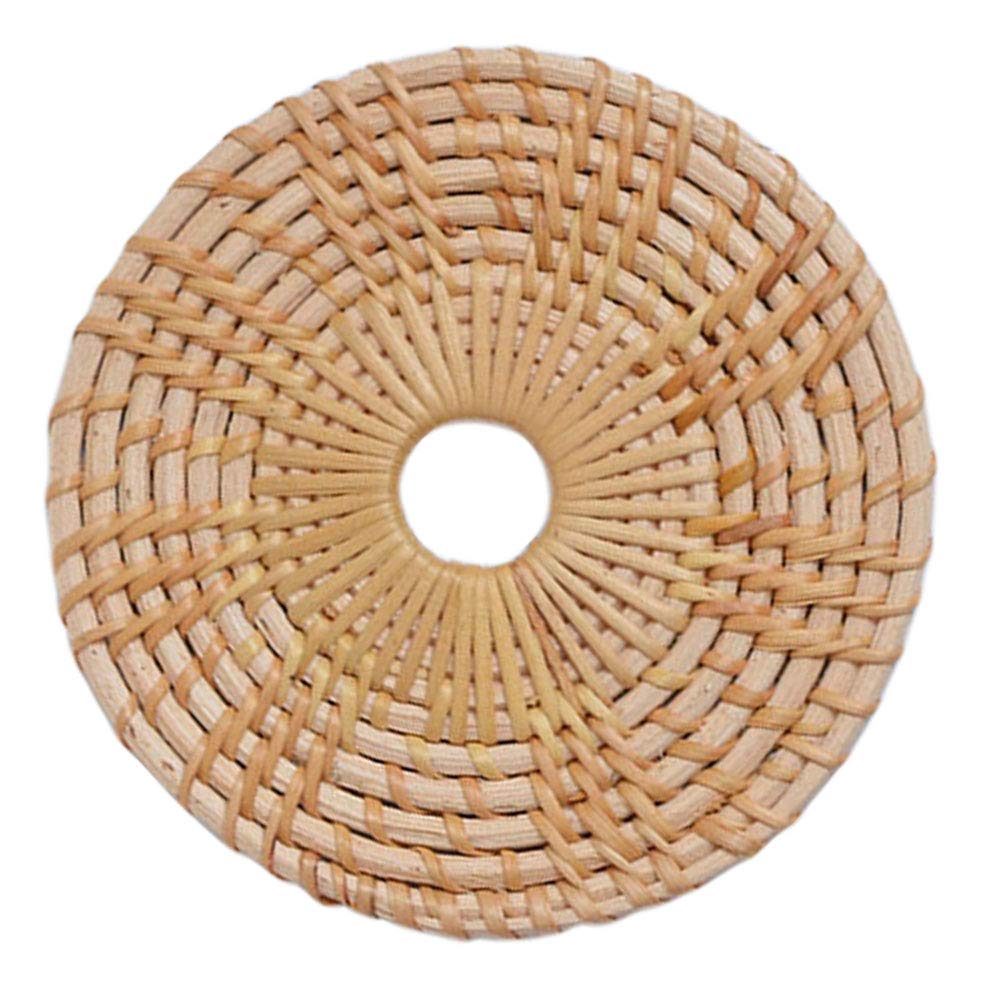 8-Piece Bamboo Woven Coasters Set - Handmade Heat Insulating Cup Pads & Placemats - Natural Rattan Tabletop Protectors for Hot Drinks & Dining Decor