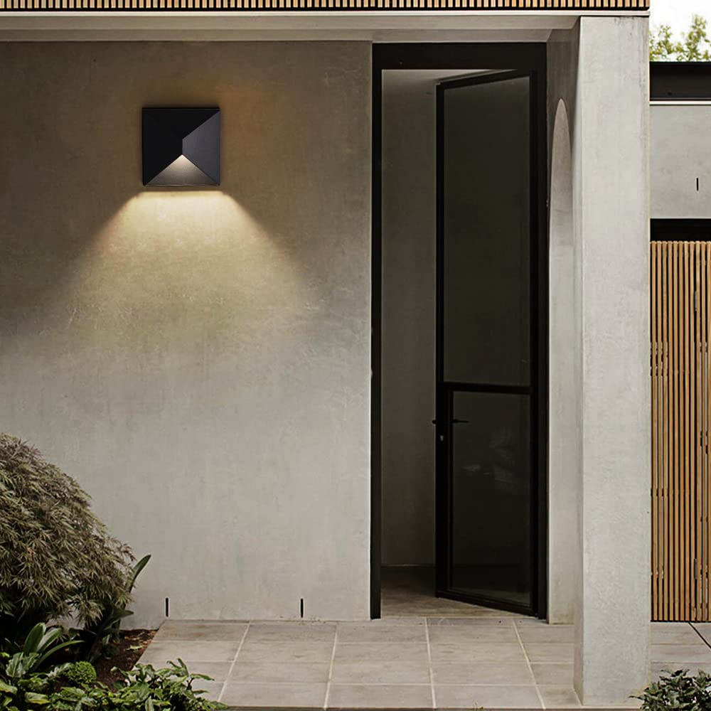 LED Outdoor Wall Light - Aluminum Waterproof Wall Sconce 8W (3000K/4000K/5000K) for Porch, Patio, Garage & Doorway - Durable Exterior Lighting Fixture for Home Security & Curb Appeal