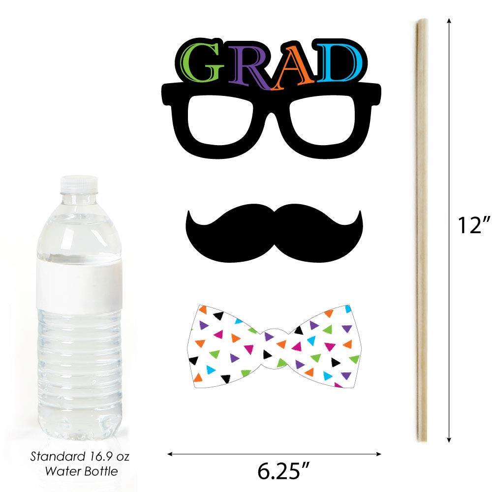 Hats Off 2025 Graduation Photo Booth Props Kit - 20 Count for Kindergarten & Elementary School Graduation Party Decorations | Perfect for Graduation Celebrations, Photo Booths & School Events