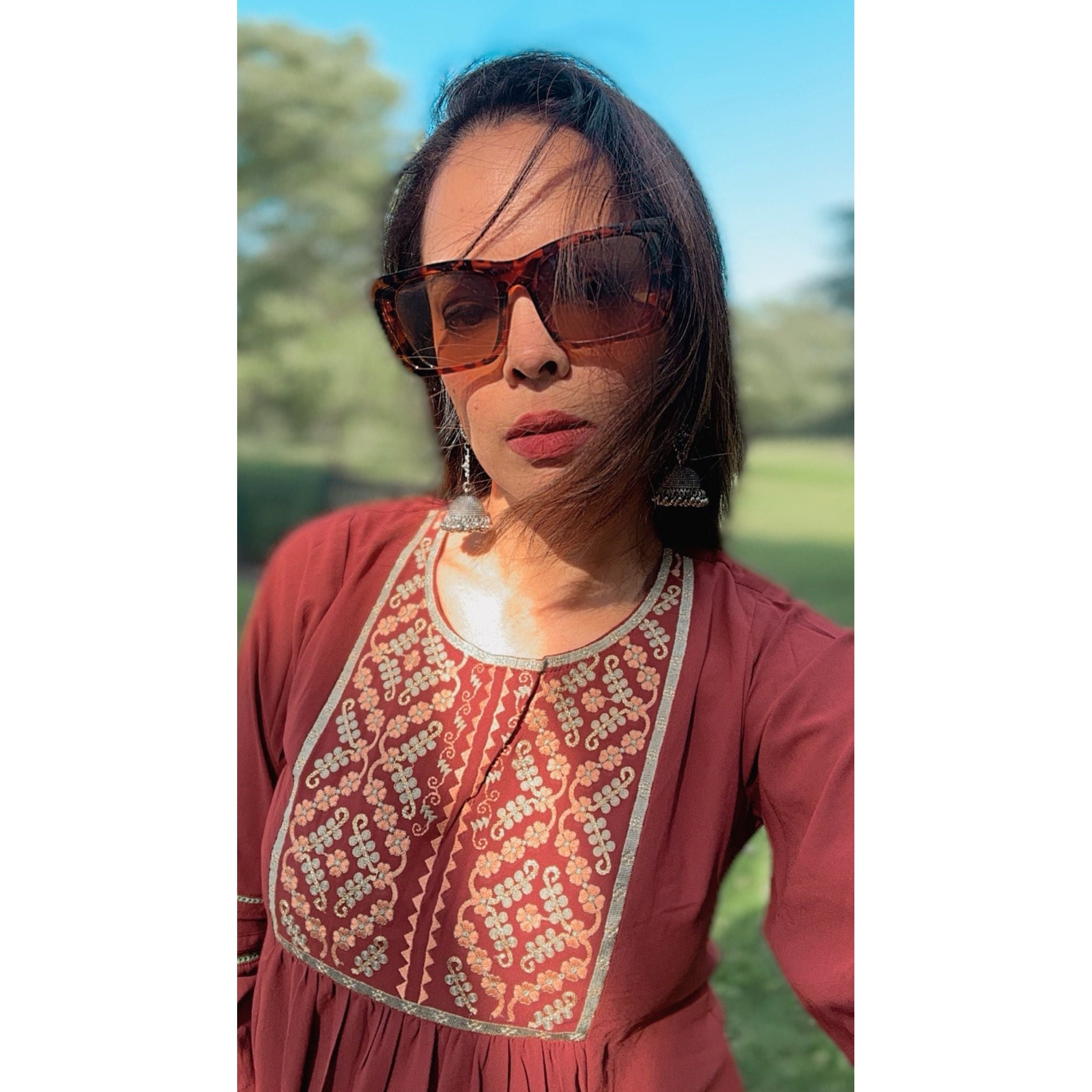 Embroidered Yolk Short Kurti for Women - Stylish Casual & Party Wear - Perfect for Festivals, Weddings & Daily Outfits