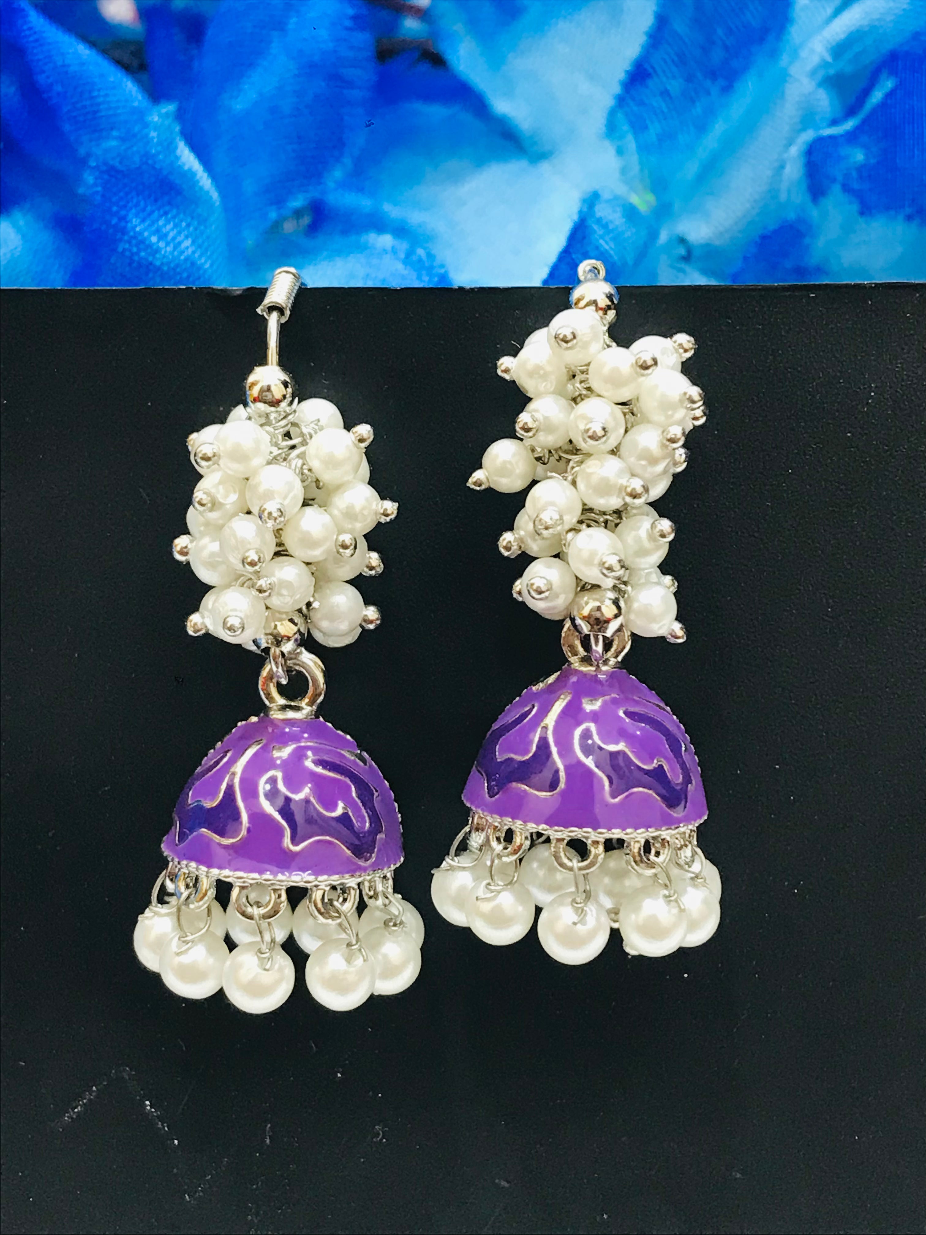 Elegant Purple Oxidized Beaded Dangle Earrings for Women | Boho Chic Jewelry for Parties, Weddings & Everyday Wear