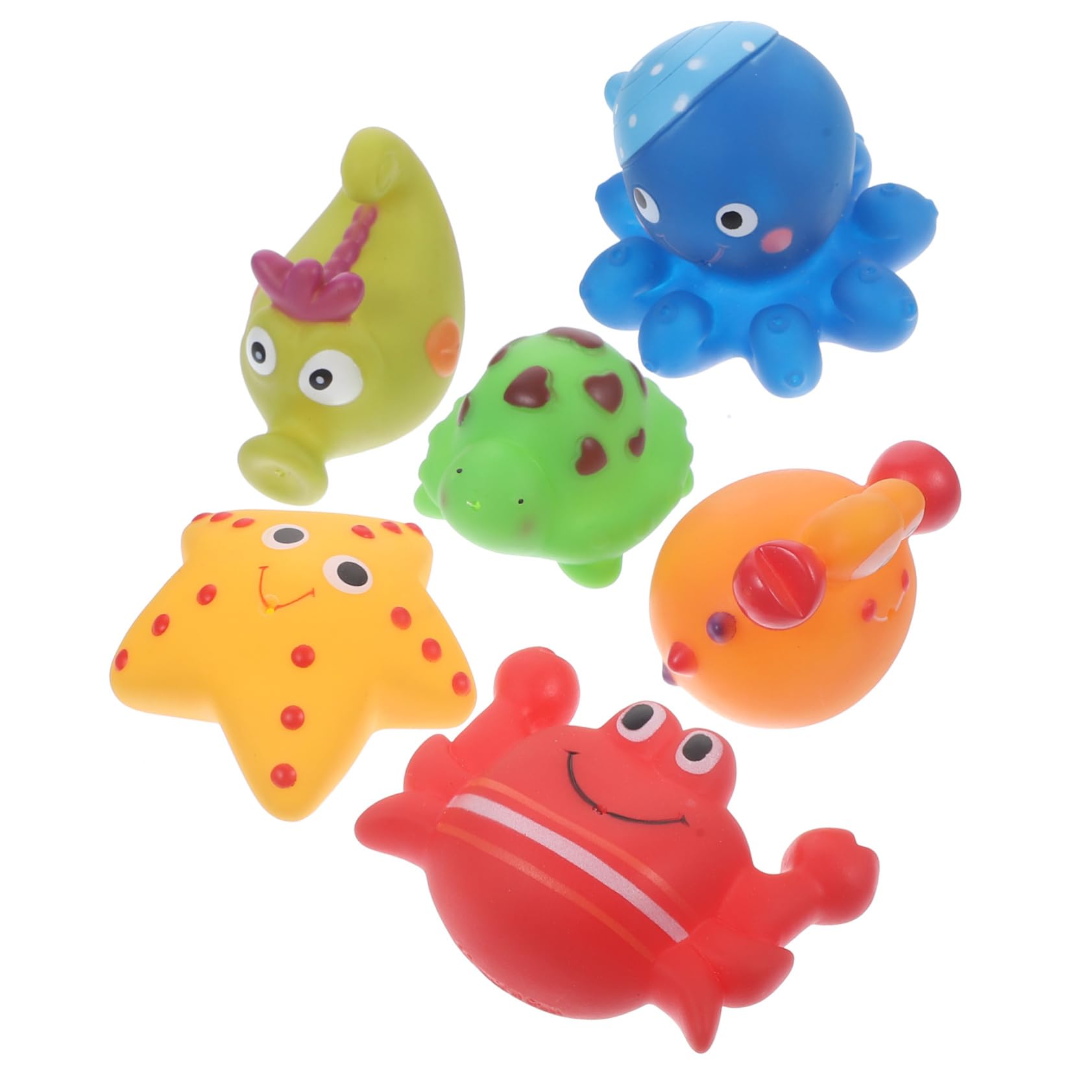 VICASKY 6-Piece Bath Toys Set for Kids - Fun Vinyl Bathtub Toys for Toddlers & Children - Perfect for Bath Time Play, Sensory Learning & Water Play Activities