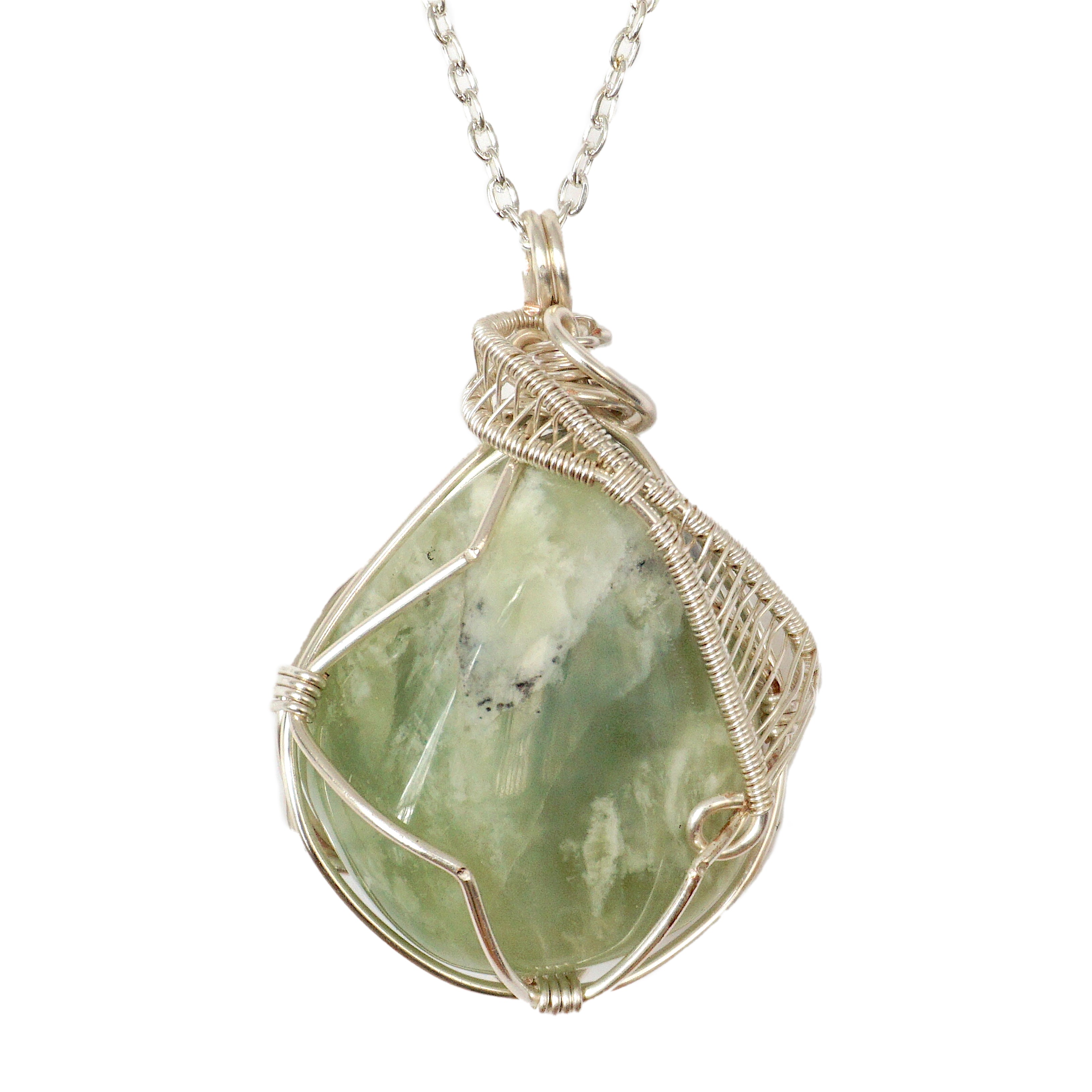 Light Green Jade Pendant Necklace - Sterling Silver Plated Jewelry for Women | Elegant Gift for Birthday, Anniversary & Special Occasions