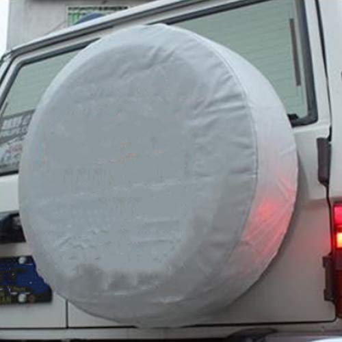 XhuangTech Heavy Duty PVC Tire Cover - 16 Inch DIY Trailer Spare Wheel Protector, Weatherproof & Durable (Pure White) - Perfect for RV, Truck, SUV & Off-Road Vehicle Protection