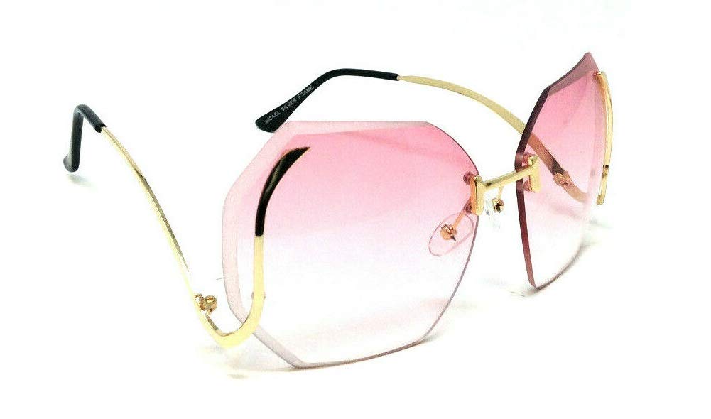 Luxury Oversized Rimless Butterfly Sunglasses for Women - XL Size - Perfect for Beach, Driving & Outdoor Fashion Accessories