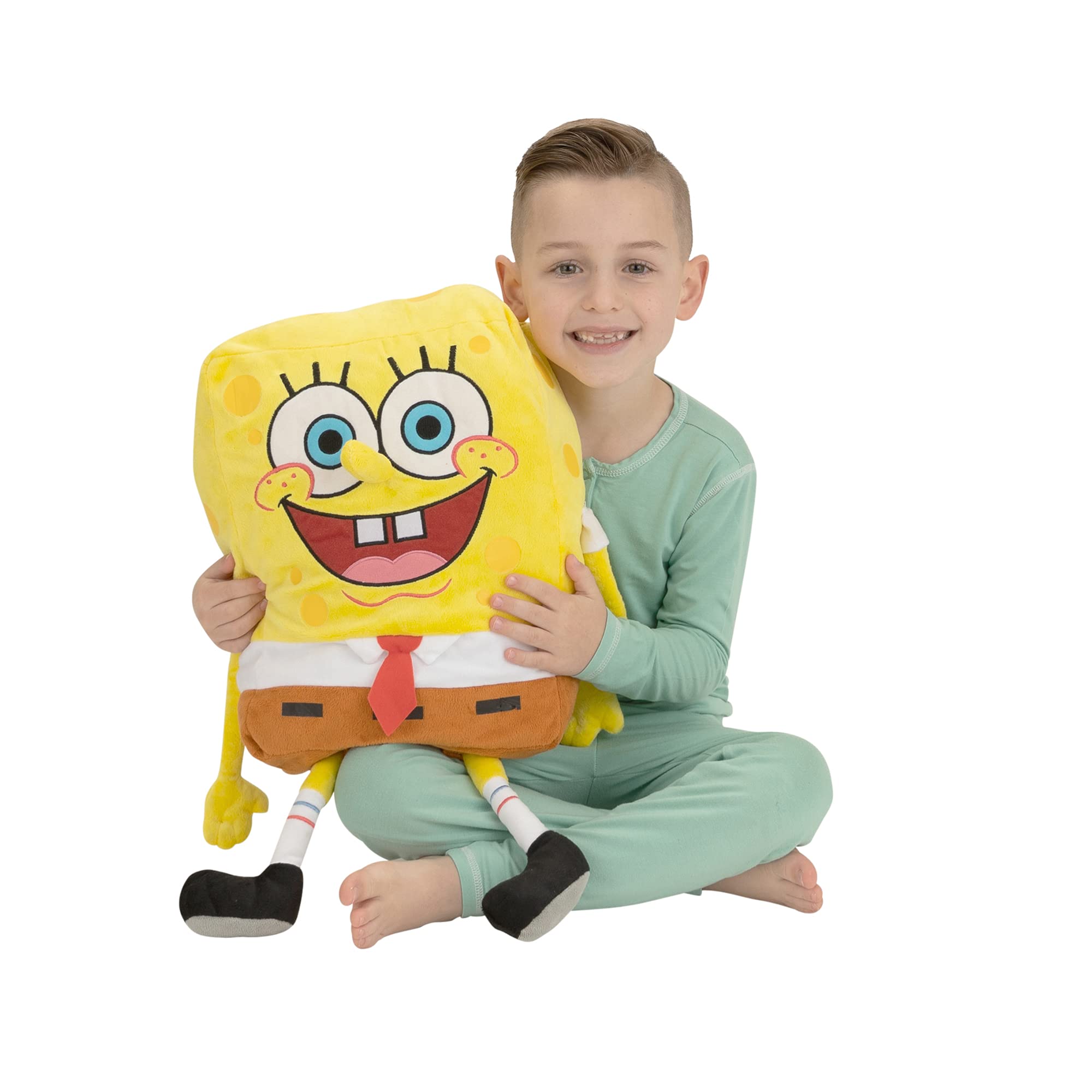 Spongebob SquarePants Kids Bedding Set - Super Soft Plush Cuddle Pillow Buddy for Boys & Girls - One Size - Perfect for Bedroom Decor, Sleep Comfort & Cuddling - By Franco
