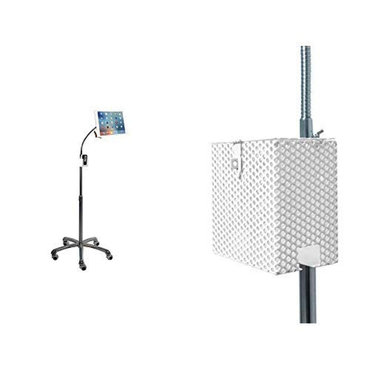 Heavy-Duty Adjustable Gooseneck Floor Stand with 360° Rotation & Locking Box - Perfect for iPad, Tablet, Phone, Camera Mount - Ideal for Home Office, Studio, Video Recording, Live Streaming (Small)