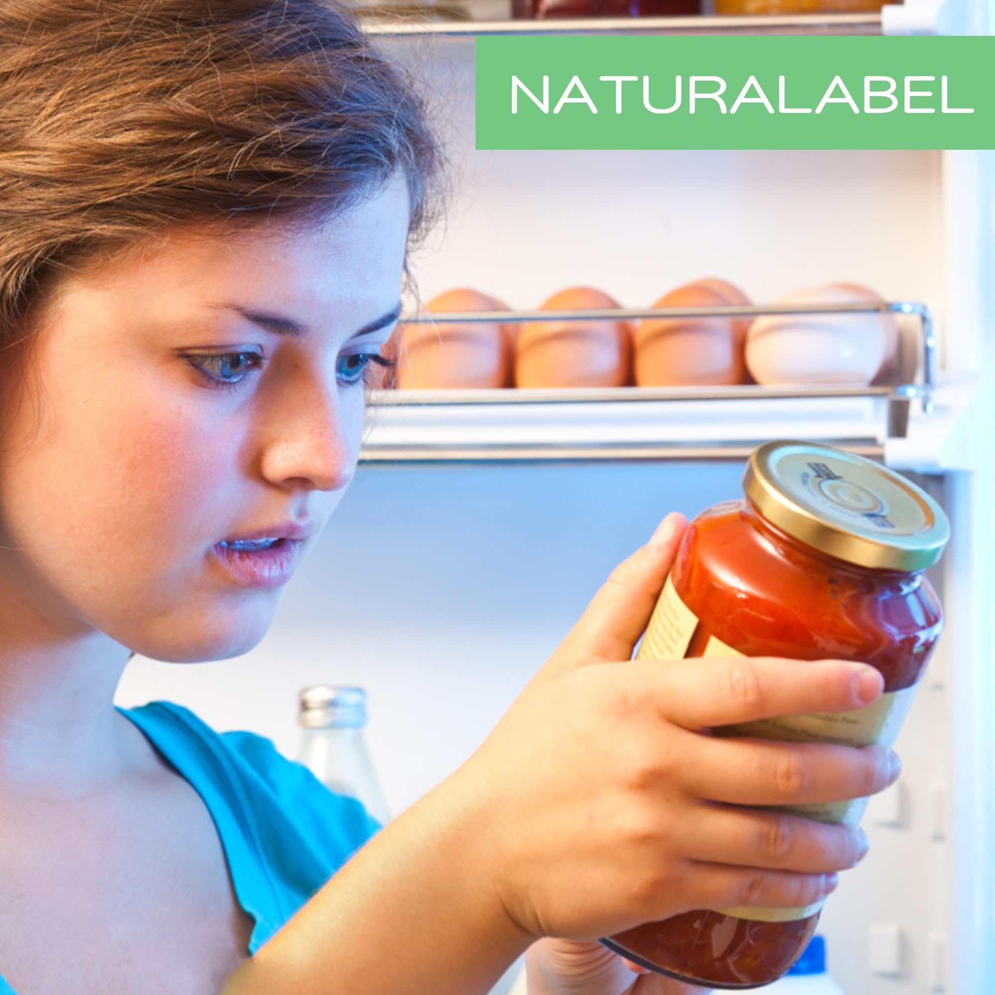 NATURALABEL 200-Pack Dissolvable Food Labels for Mason Jars & Meal Prep - 5 Adhesive-Free Shapes, No Residue, 1-3/8