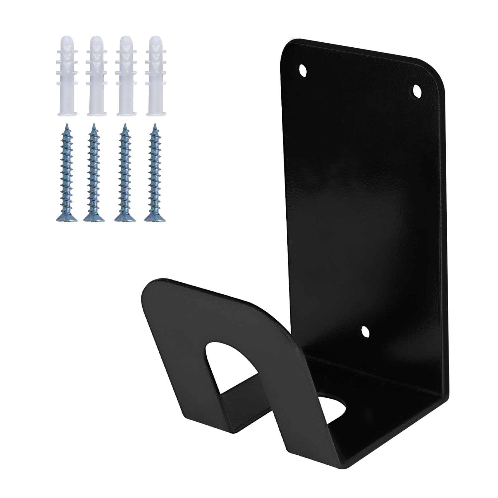 Heavy Duty Wall-Mount J-Hook for EV Charger Cable - Black Garage Organizer with Screws | Electric Vehicle Charging Accessories for Tesla, Nissan Leaf, Chevy Bolt (Home & Commercial Use)