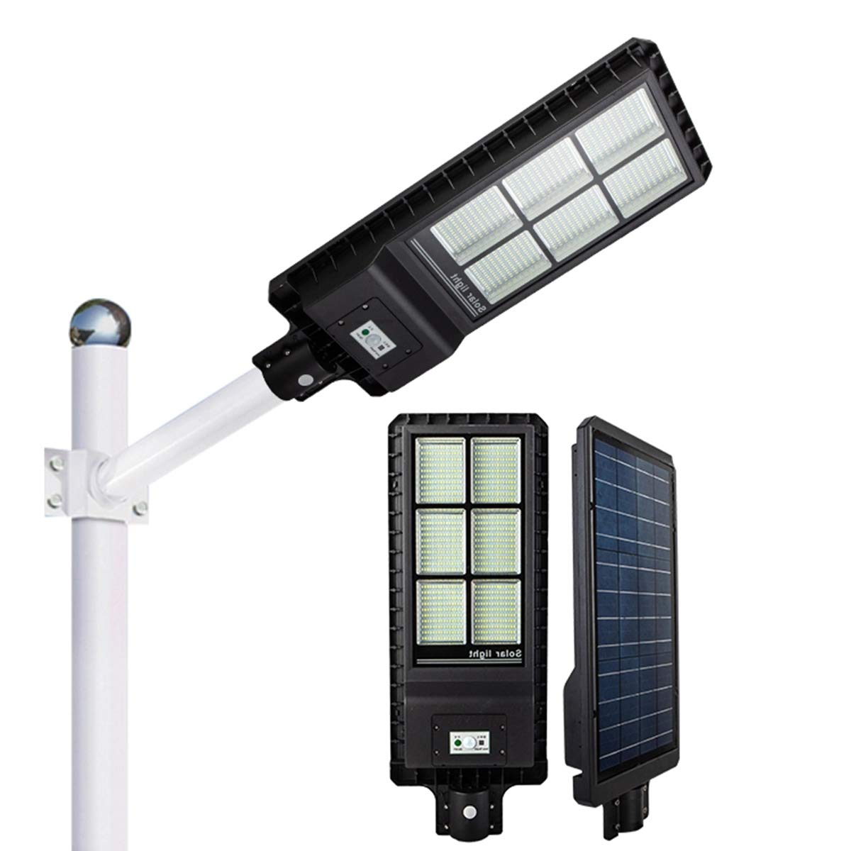 YUYTIN IP65 Waterproof 60W 120W 180W All-in-One Solar LED Street Light with Remote Control & Motion Sensor - Outdoor Solar Parking Lights for Pathways, Driveways, and Security Lighting (60W Model)