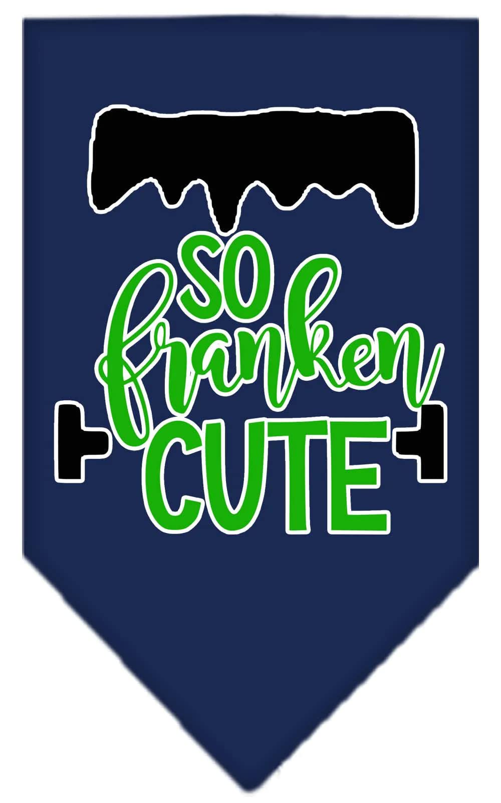 Halloween Pet Bandana for Dogs - 'So Franken Cute' Screen Printed Lime Green Small Bandana | Perfect for Halloween Costumes, Pet Parties & Photo Shoots