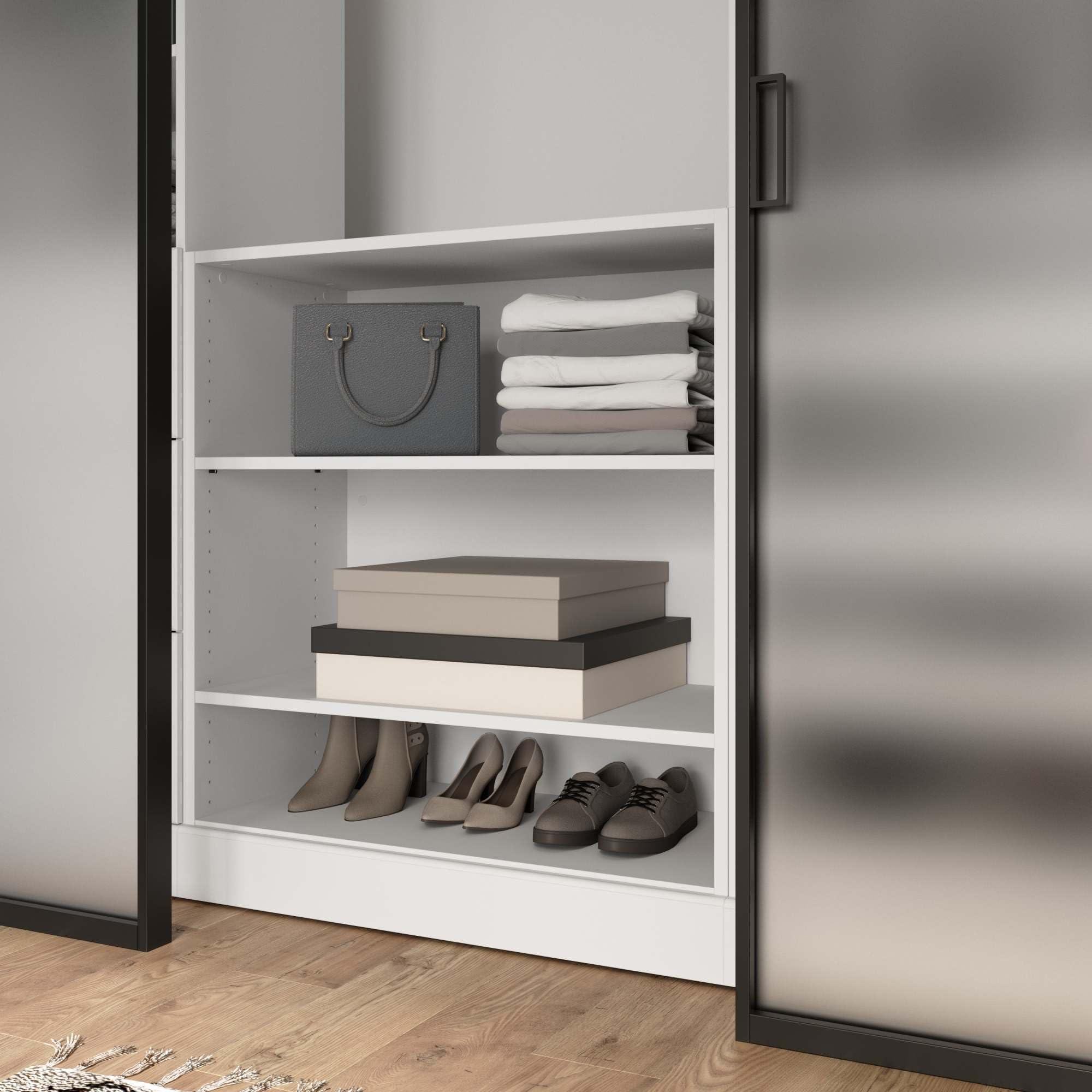 Bestar 36-inch White Closet Organizer - Versatile Wardrobe Storage for Bedroom, Mudroom, Entryway & Kitchen Pantry | Space-Saving Solution for Clothes, Shoes & Home Organization