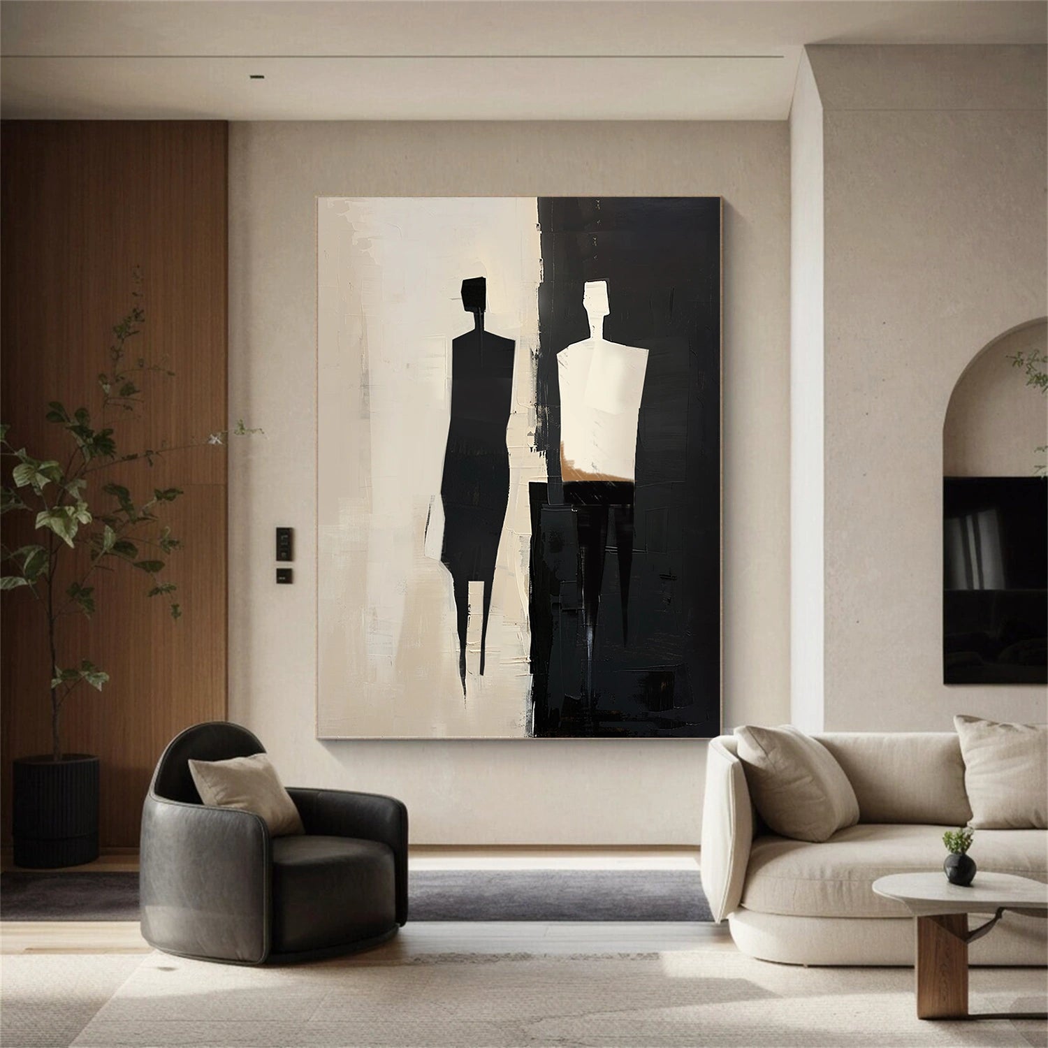 Contemporary Abstract Minimalist Wall Art Painting #CW007 - Modern Home Decor for Living Room, Bedroom & Office