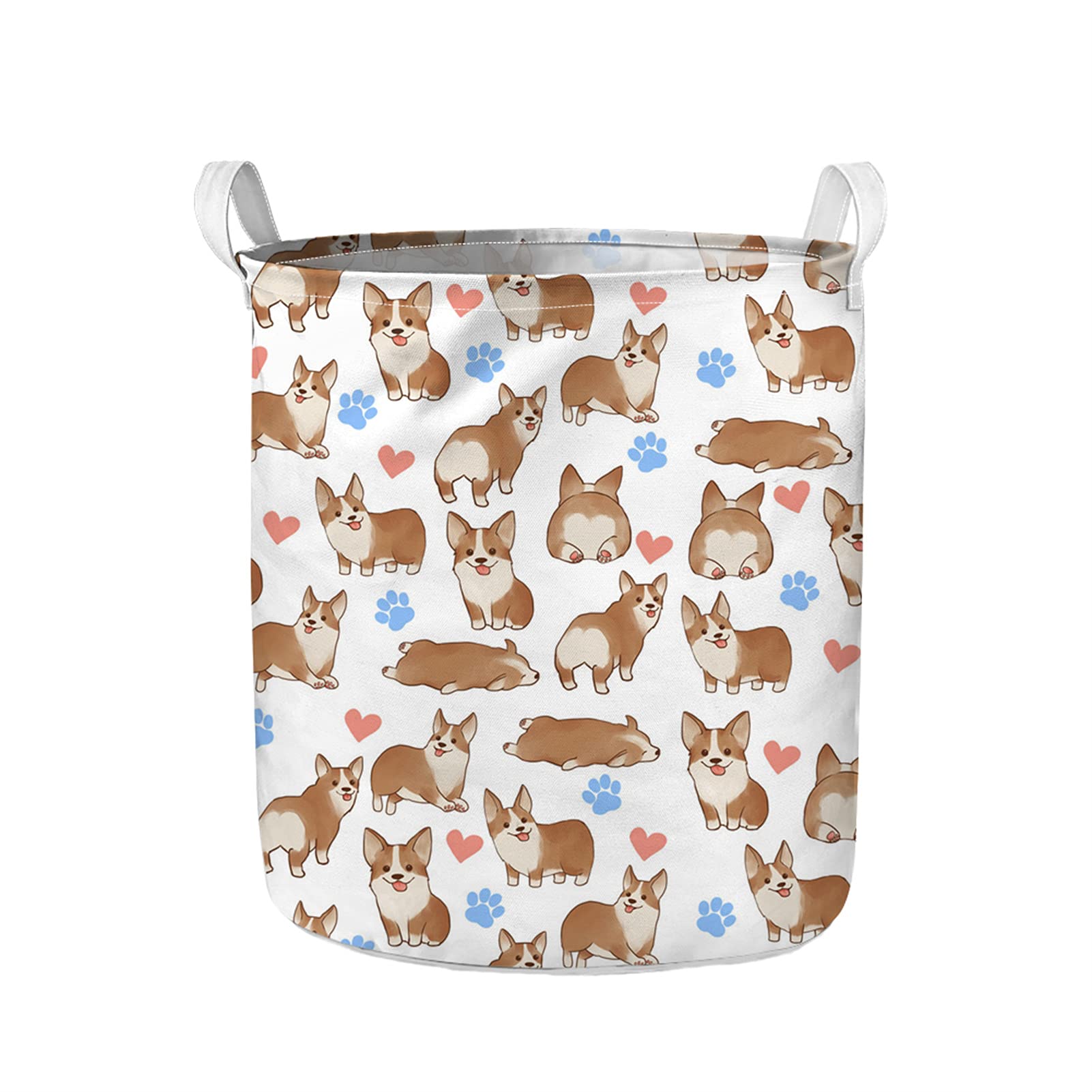 Corgi Storage Basket - Collapsible Toy Organizer & Laundry Hamper for Kids Room, Nursery, College Dorm, Bedroom & Bathroom | Perfect for Organizing Toys, Clothes & Laundry in Small Spaces