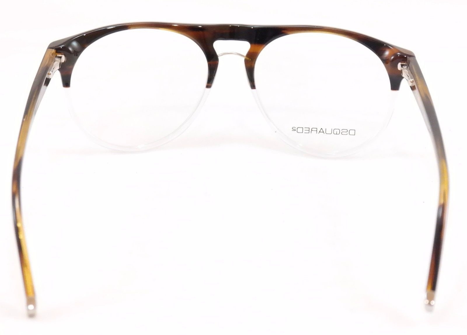 Dsquared2 DQ5074 056 Brown Havana White Plastic Eyeglasses Frame - Made in Italy - 51-16-145 Size - Perfect for Fashion & Reading Glasses