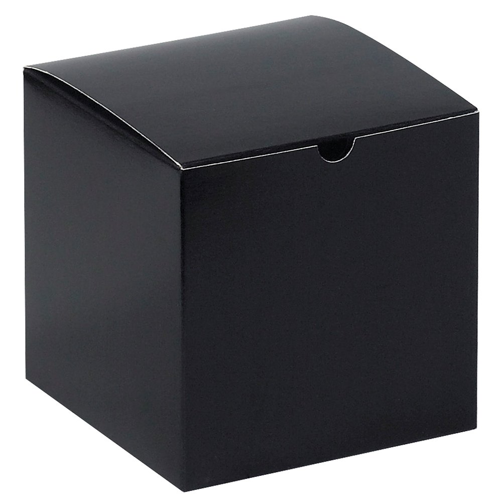 Premium 6x6x6 Inch Glossy Black Gift Boxes - Pack of 100 | Easy Assembly Holiday & Birthday Present Packaging | Perfect for Christmas, Wedding Favors, Corporate Gifts & Party Favors