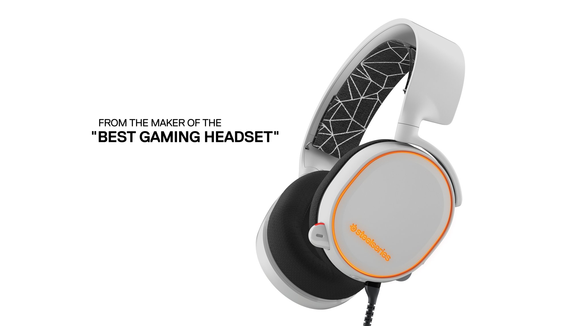 SteelSeries Arctis 5 Legacy Edition Gaming Headset with RGB Lighting & DTS 7.1 Surround Sound - Compatible with PC, Mac, PS4, Mobile & VR - White - Perfect for Competitive Gaming, Streaming & Virtual Reality