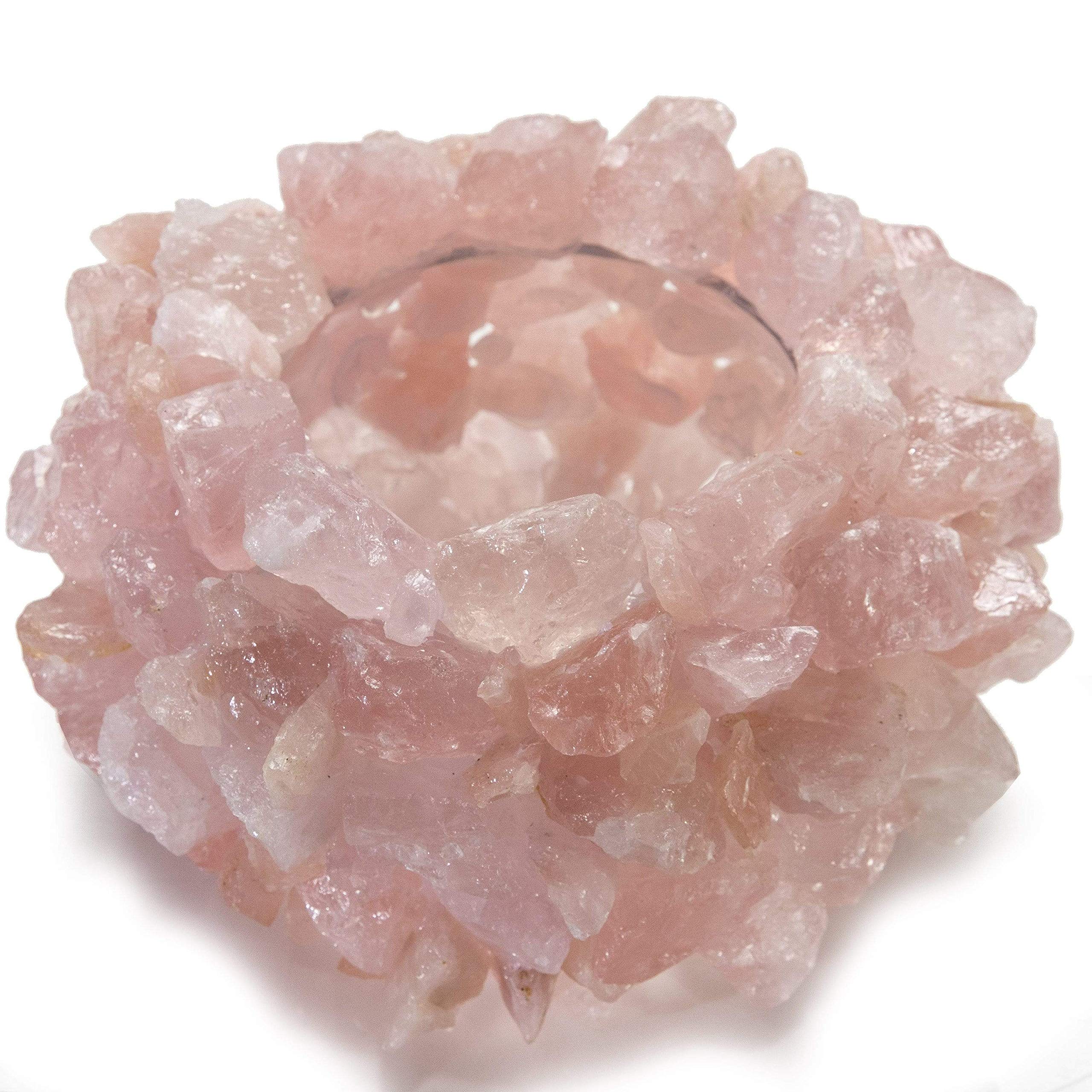 Natural Rose Quartz Cluster Crystal Vase - Handcrafted Healing Geode for Home Decor, Meditation & Positive Energy - Perfect for Office Desk, Yoga Space & Spiritual Gifts