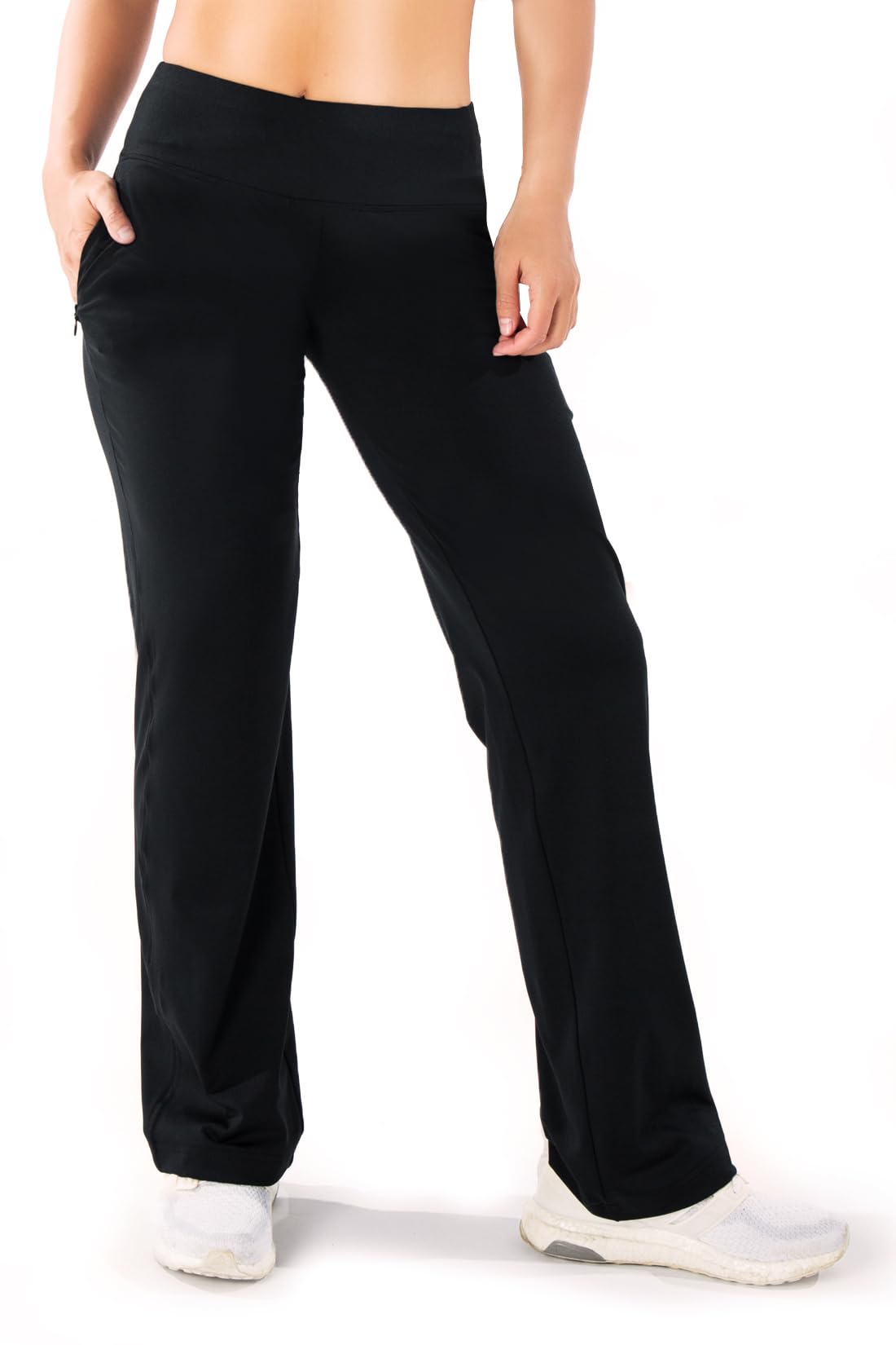 Yogipace Women's UPF 50+ Wide Leg Travel Pants with Zip Pockets - Petite/Regular/Tall Sizes - Casual Comfort for Airplane, Beach & Vacation Wear