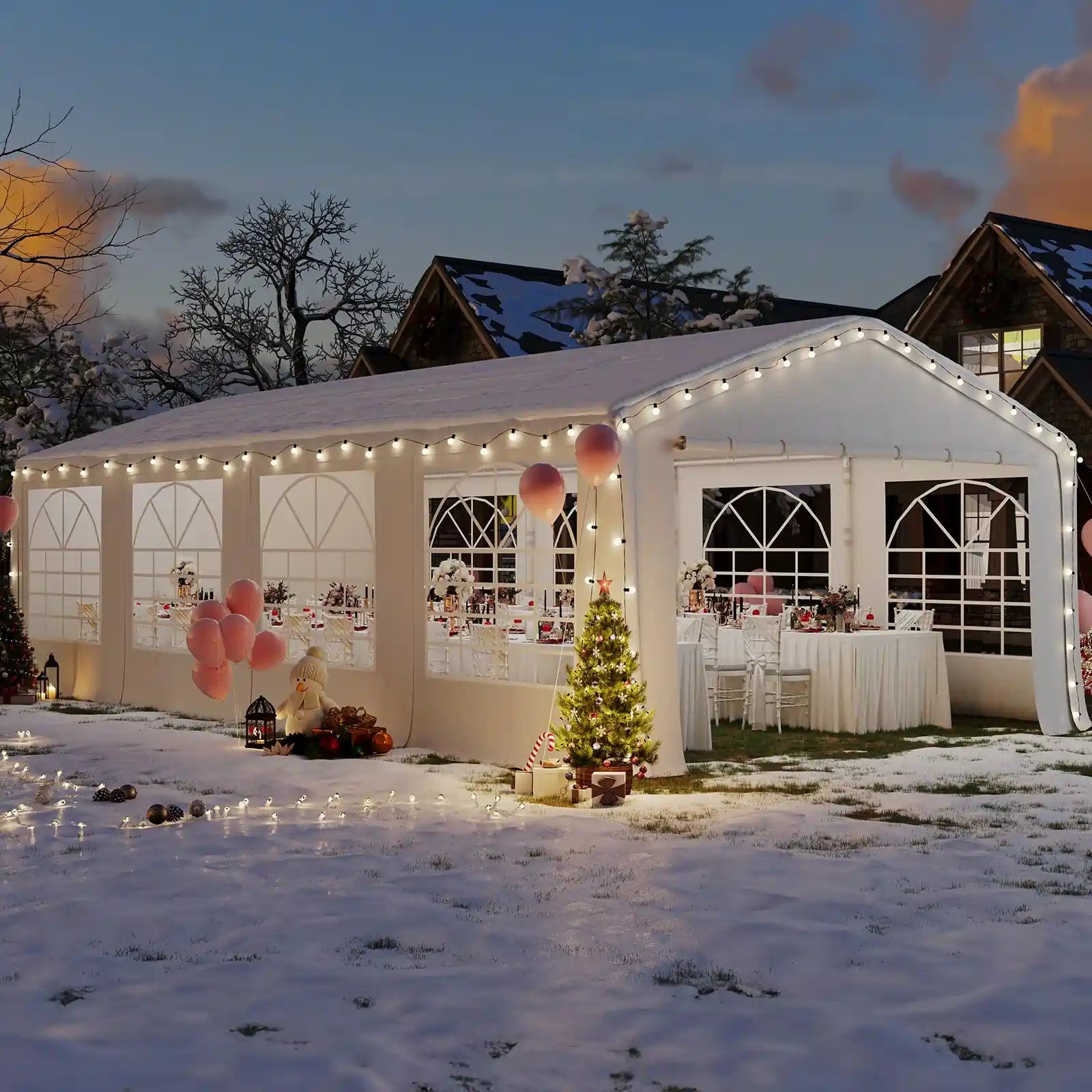 Quictent 20x30ft Large White Party Tent - Waterproof & UV Resistant for Outdoor Weddings, Events, and Gatherings