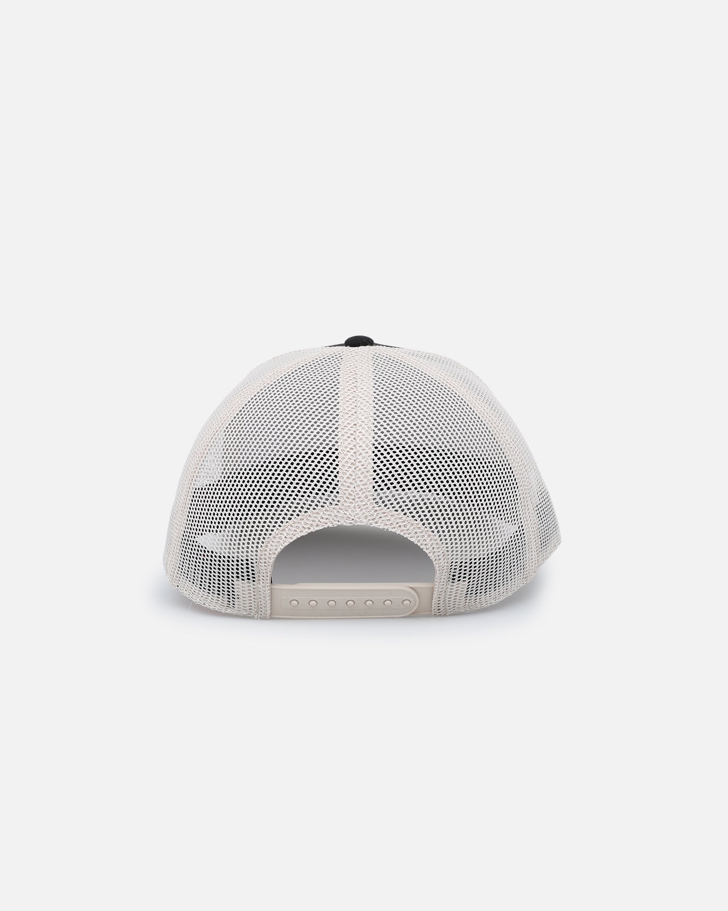 American Needle Twill Valin Patch Trucker Snapback Cap - Ivory/Black - Perfect for Casual Wear, Sports & Street Fashion