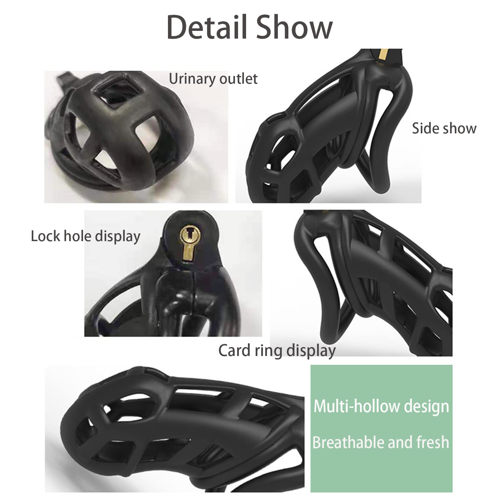 Cobra 2.0 Resin Cock Cage Chastity Device - 4 Ring Sizes for Comfortable Fit - Nano Size Male Chastity Device for Penis Training & Locktober - Perfect for BDSM, Couples Play & Long-Term Wear