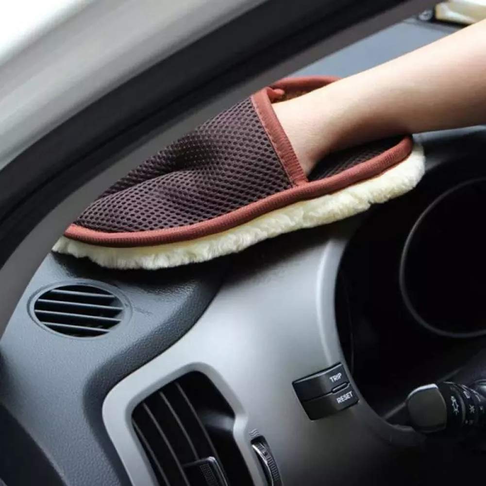 Premium Microfiber Car Wash Mitt - Ultra Soft & Absorbent Cleaning Glove for Car Detailing, Waxing & Polishing - Universal Fit for Windshield, Windows, Home & Kitchen Use - Ideal for Car Enthusiasts & Professional Detailers (Black)
